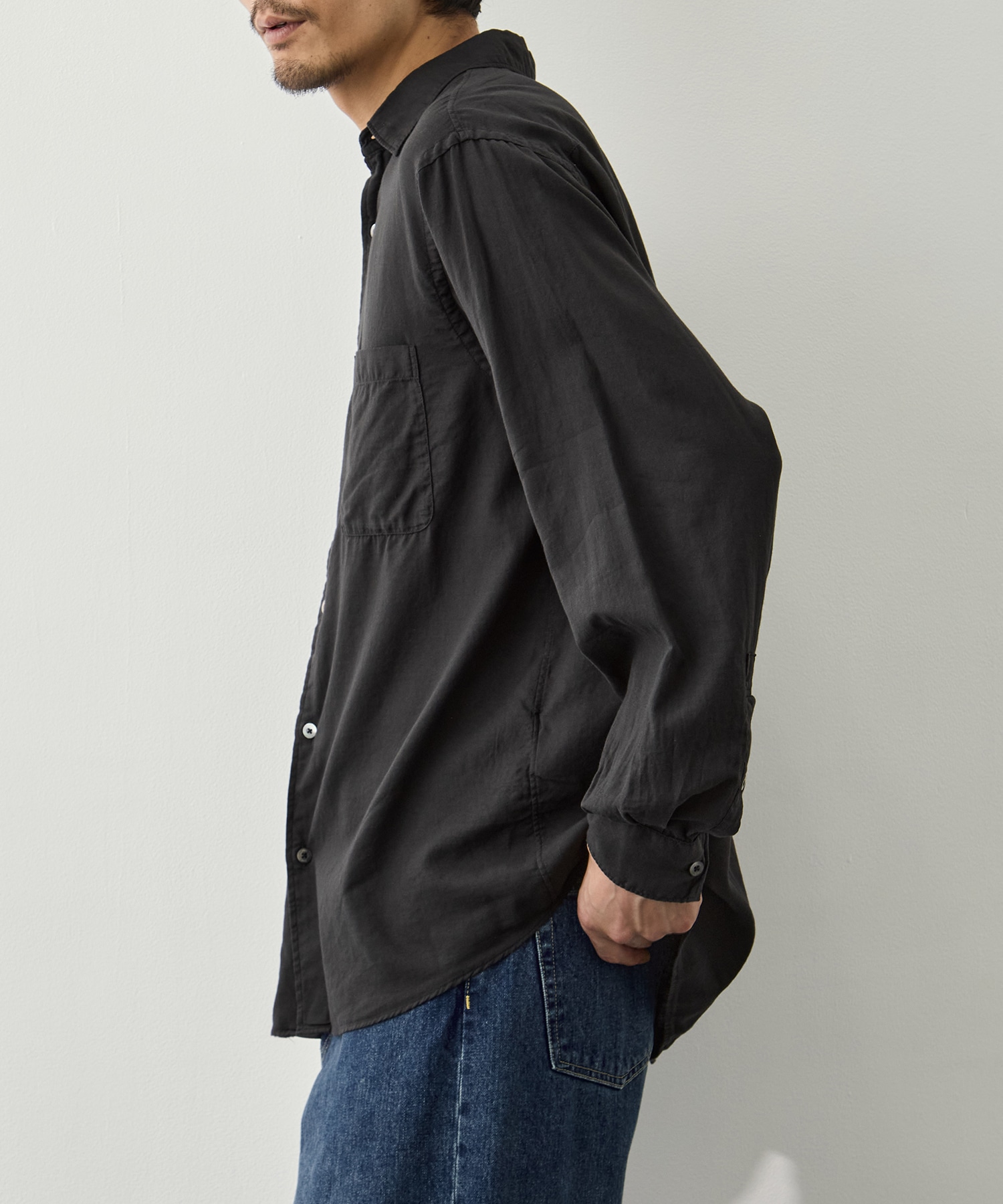 Cotton Silk Twill Garment-dyed Loosed Shirt YOKE