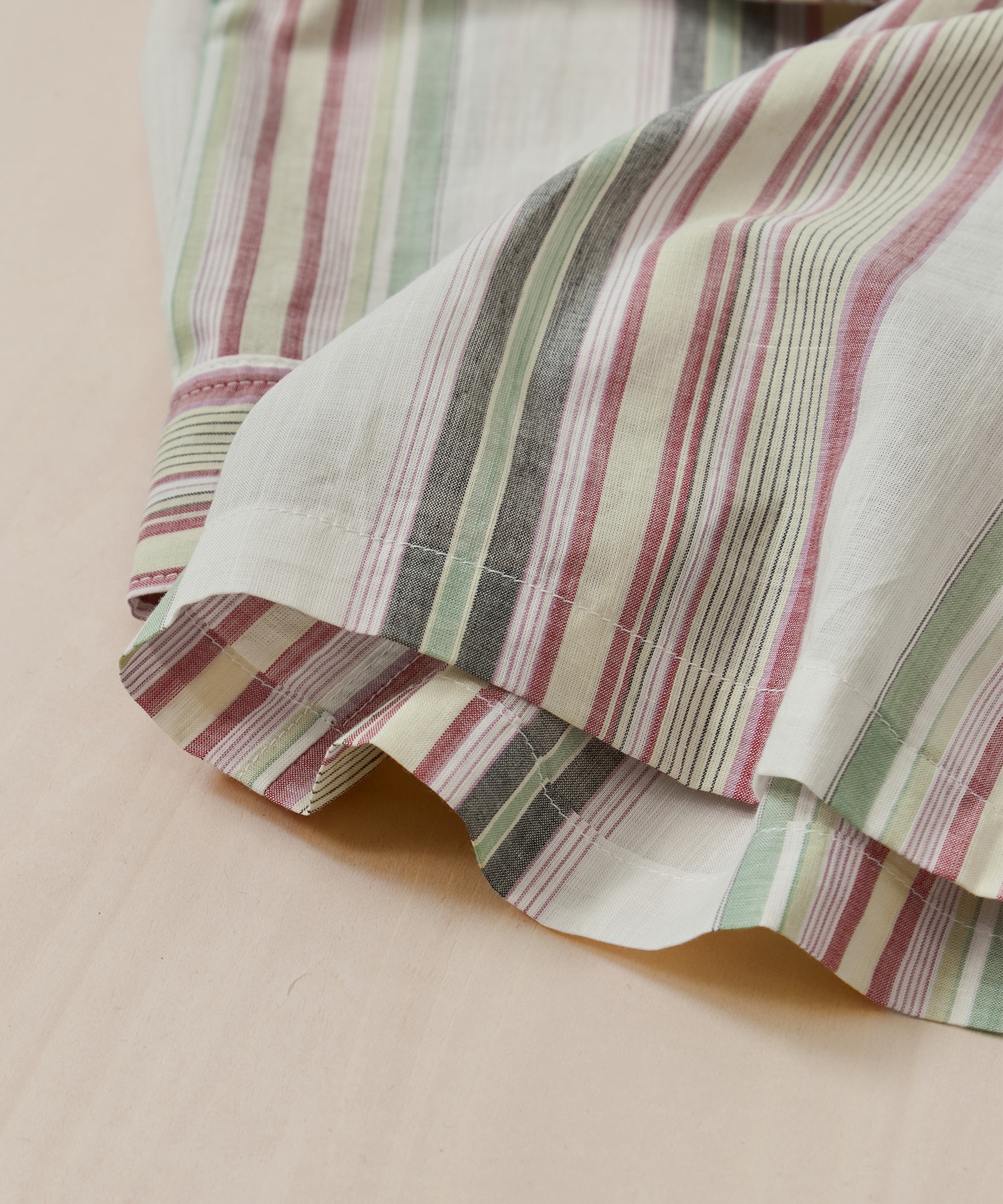 Hand-Embroidered Stripe Shirt KHOKI