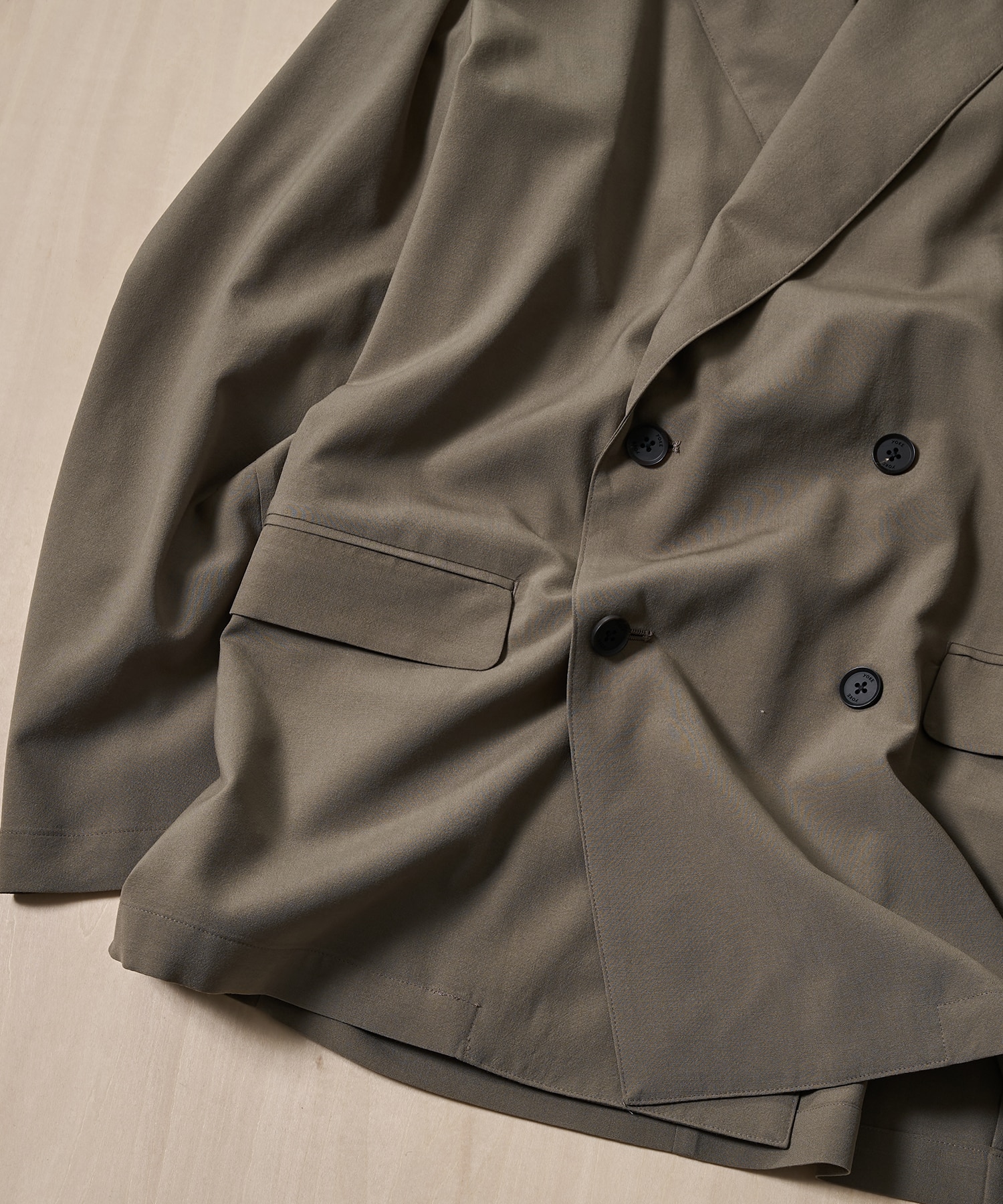 Wool Washer Tropical Double Breasted Jacket YOKE