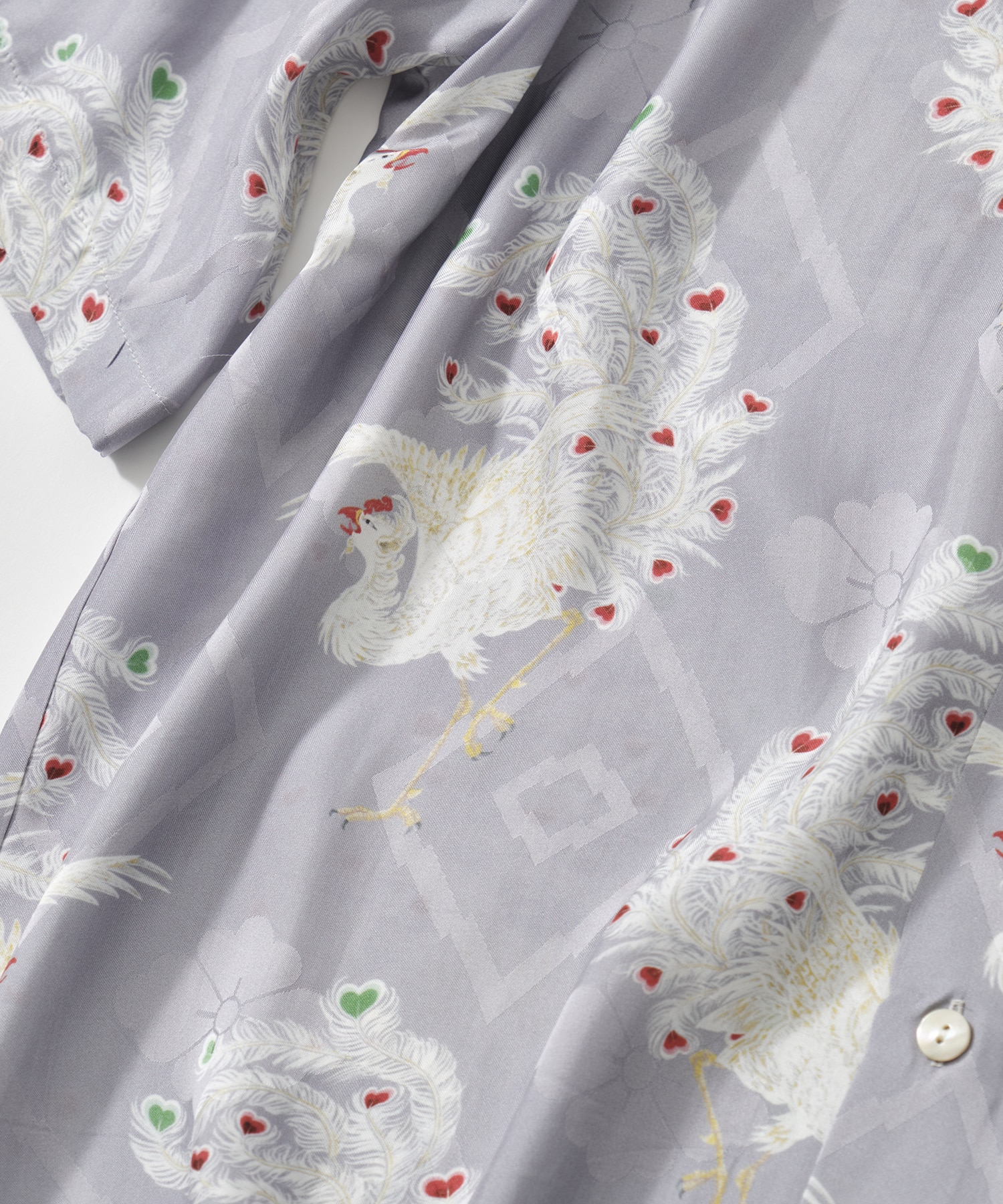 SILK CUPRO SHORT SLEEVE ALOHA SHIRT〈PHOENIX / LIGHT PERPLE〉 NIPOALOHA