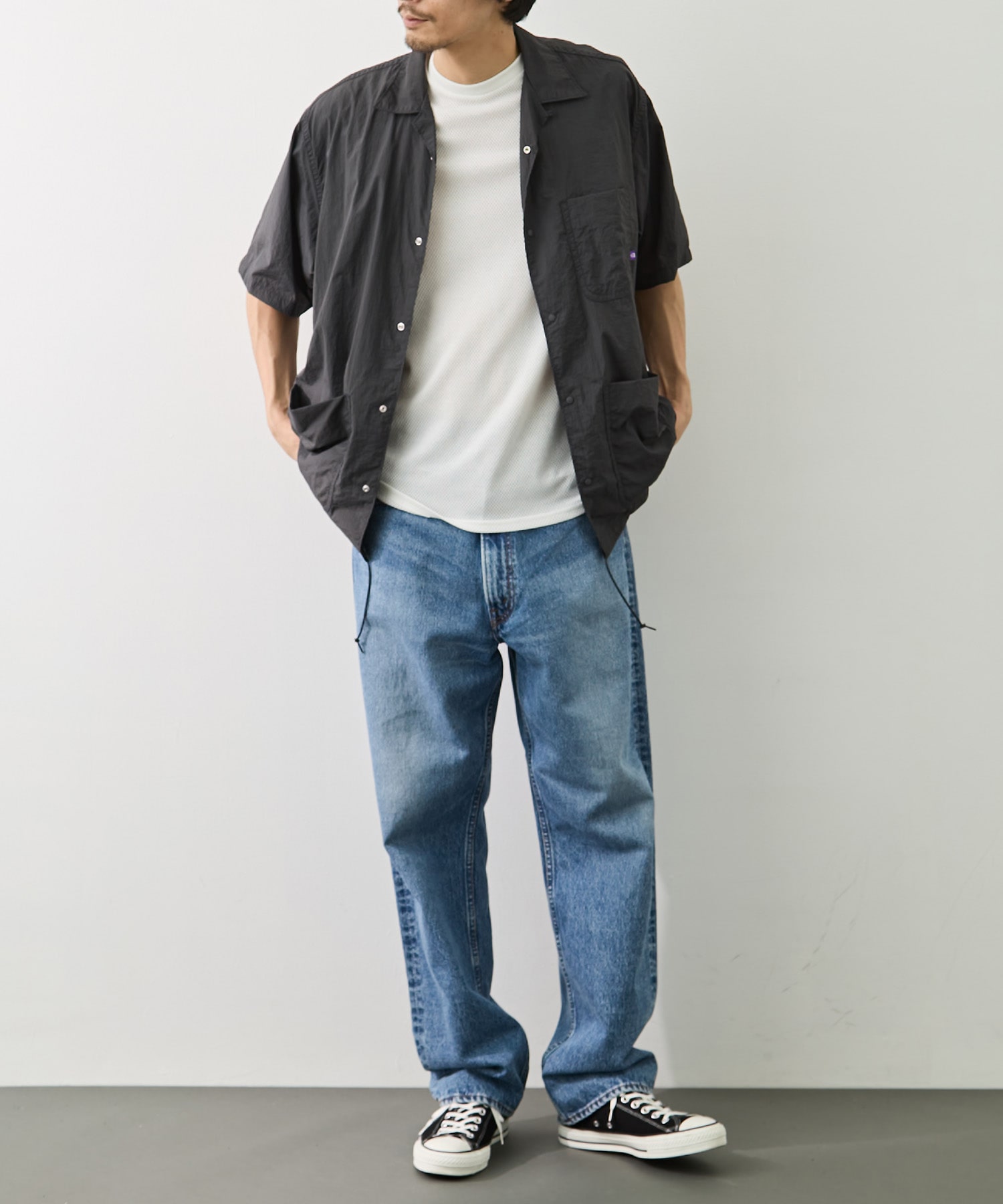 Nylon Taffeta Field S/S Shirt THE NORTH FACE Purple Label