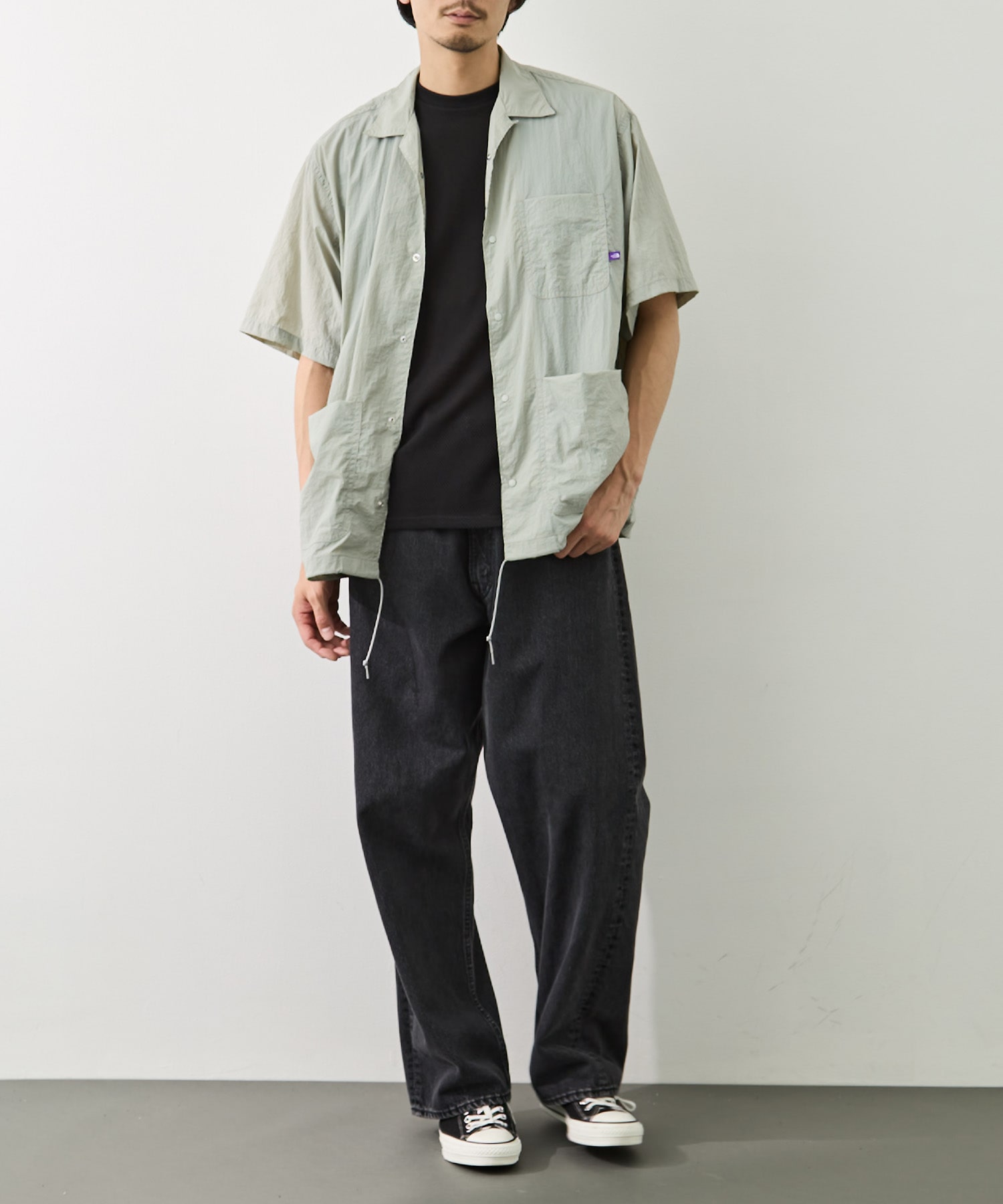 Nylon Taffeta Field S/S Shirt THE NORTH FACE Purple Label