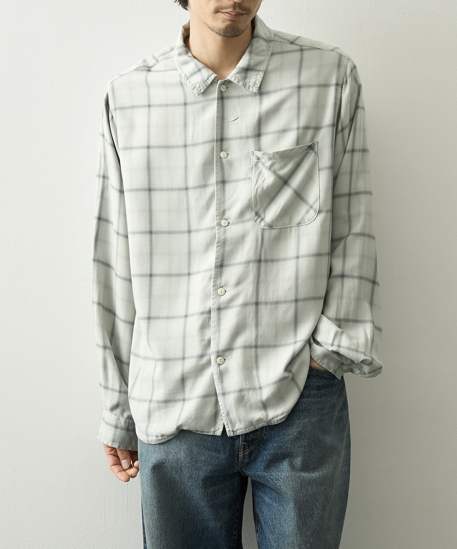 レーヨンツイルチェックシャツ REMI RELIEF