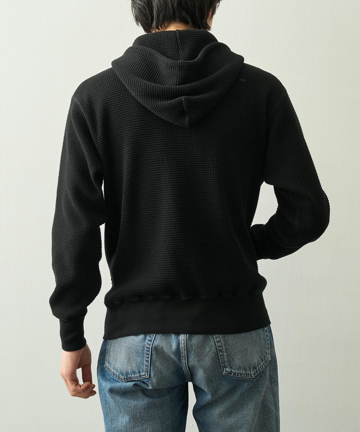 WAFFLE SWEAT HOODED ZIP MASSES