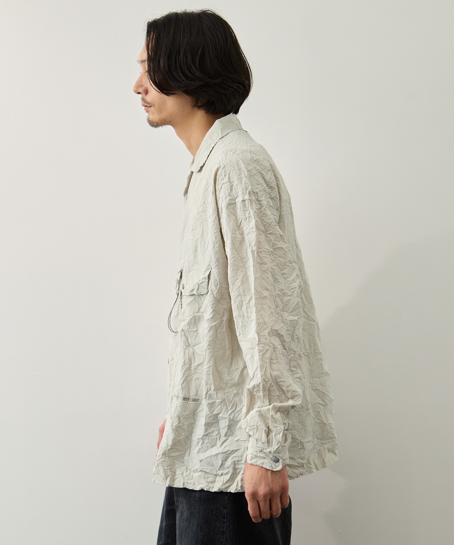 washer pleated open LS shirt and wander