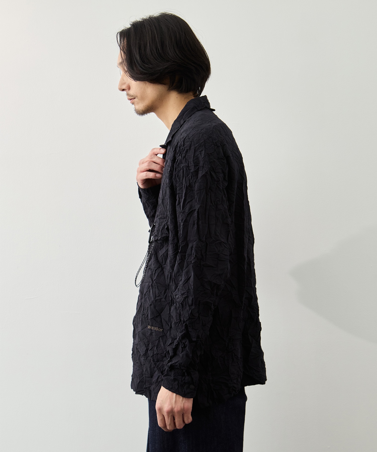 washer pleated open LS shirt and wander