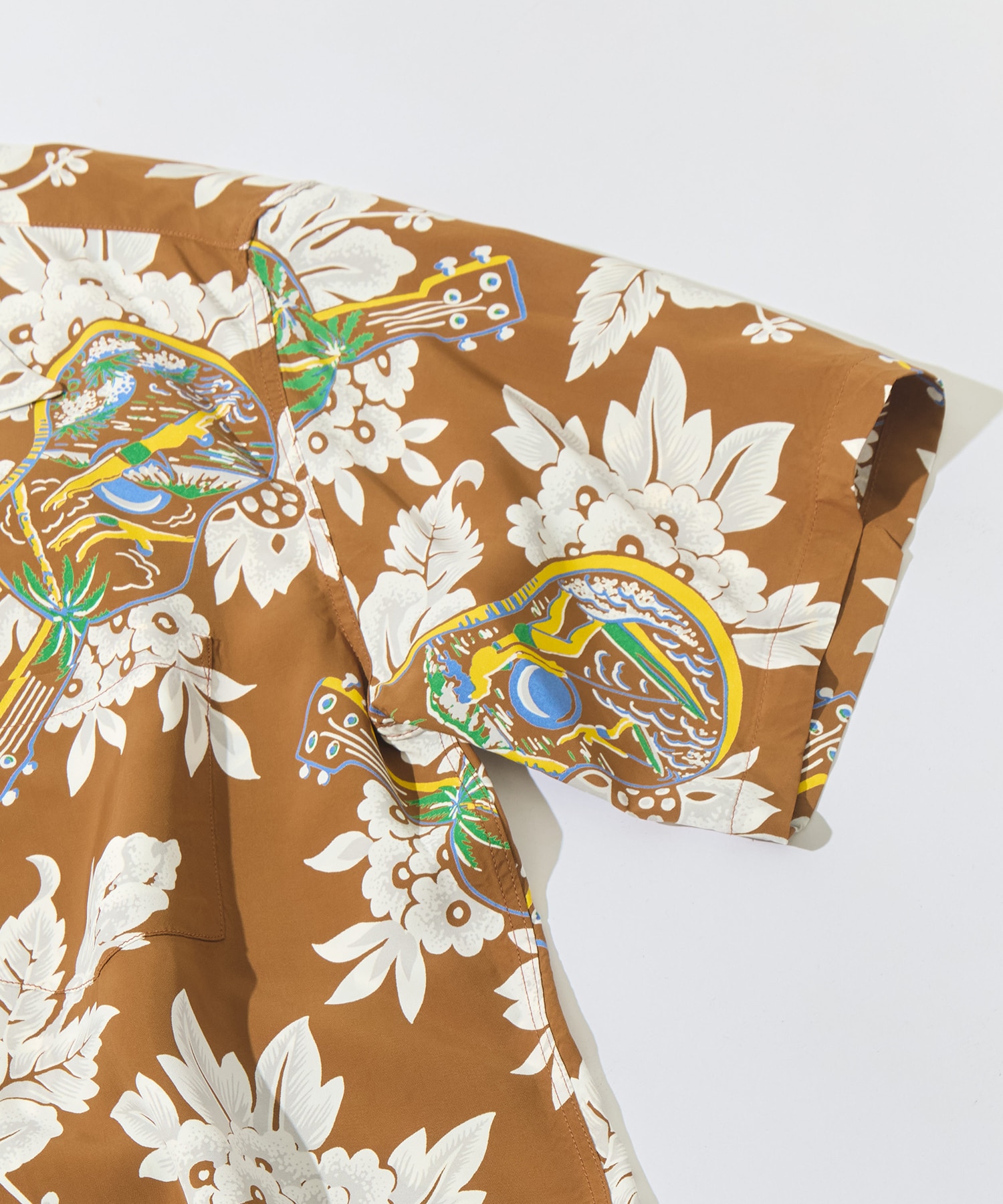 UKULELE MELODYS/S RAYON HAWAIIAN SHIRT SUN SURF