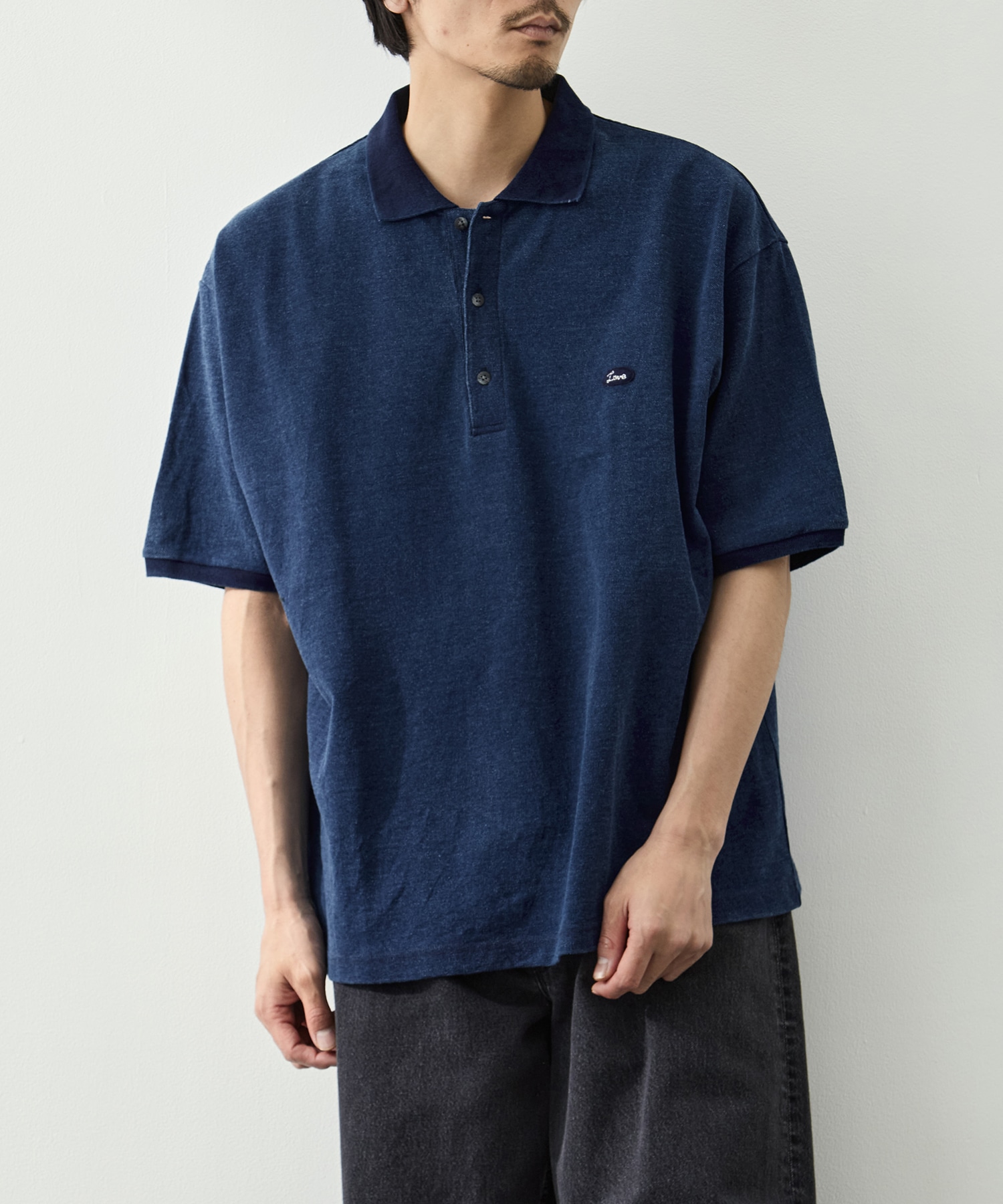 PC-006-3349-0040/BLUE/H/W INDIGO POLO SHIRT PORTER CLASSIC