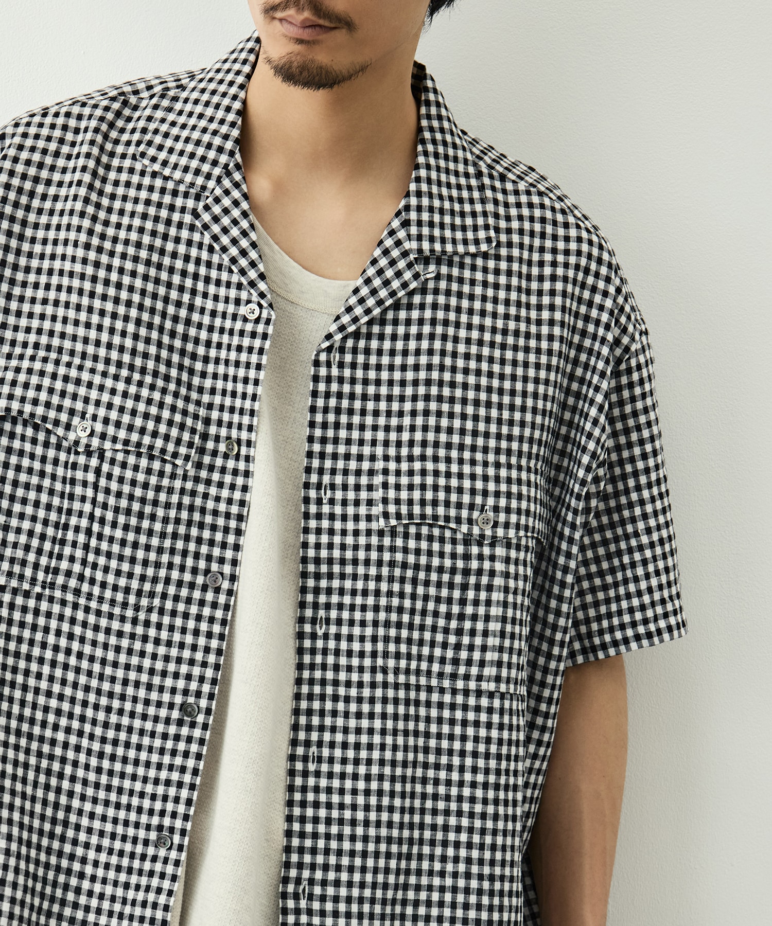 PC-016-3979-0010/BK/KEROUAC LINEN GNGHM CK SHIRT PORTER CLASSIC