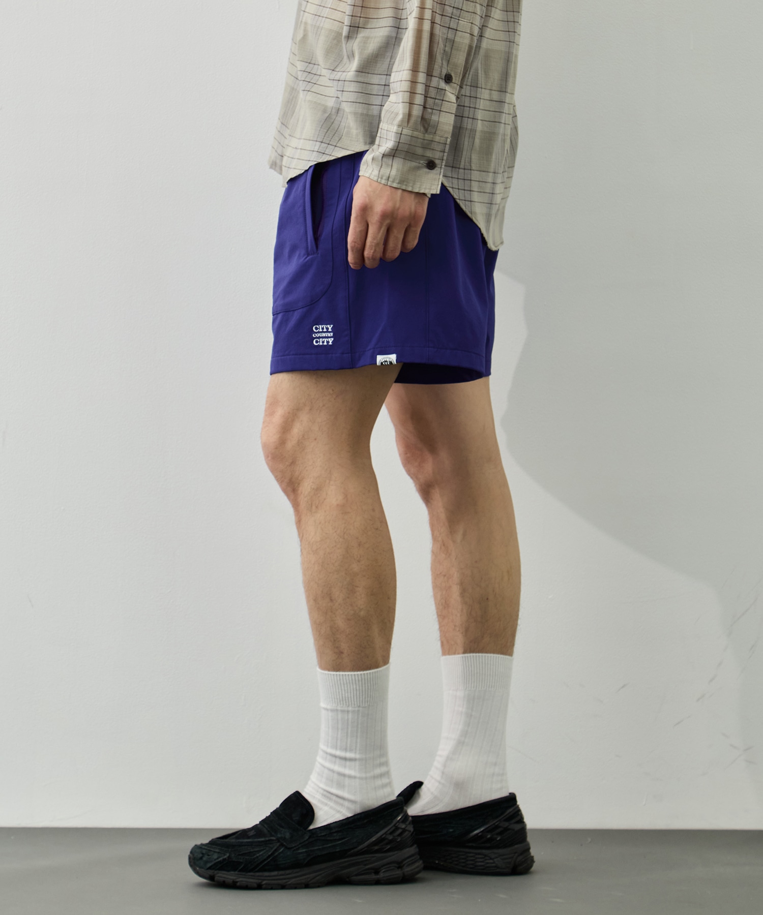 EMBROIDERD LOGO STRECH  NYLON EASY  SHORTS CITY COUNTRY CITY