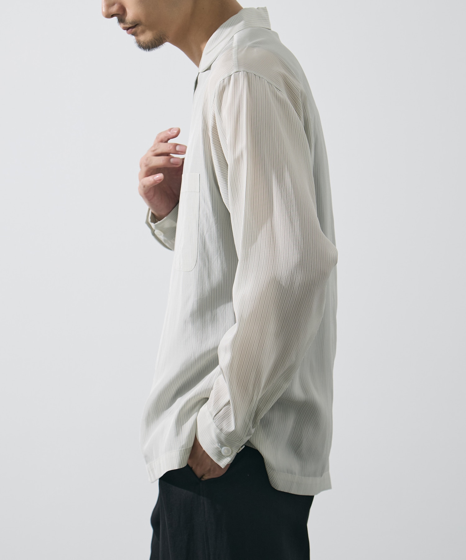ACETATE CUPRO STRIPE PJ SHIRT YLEVE