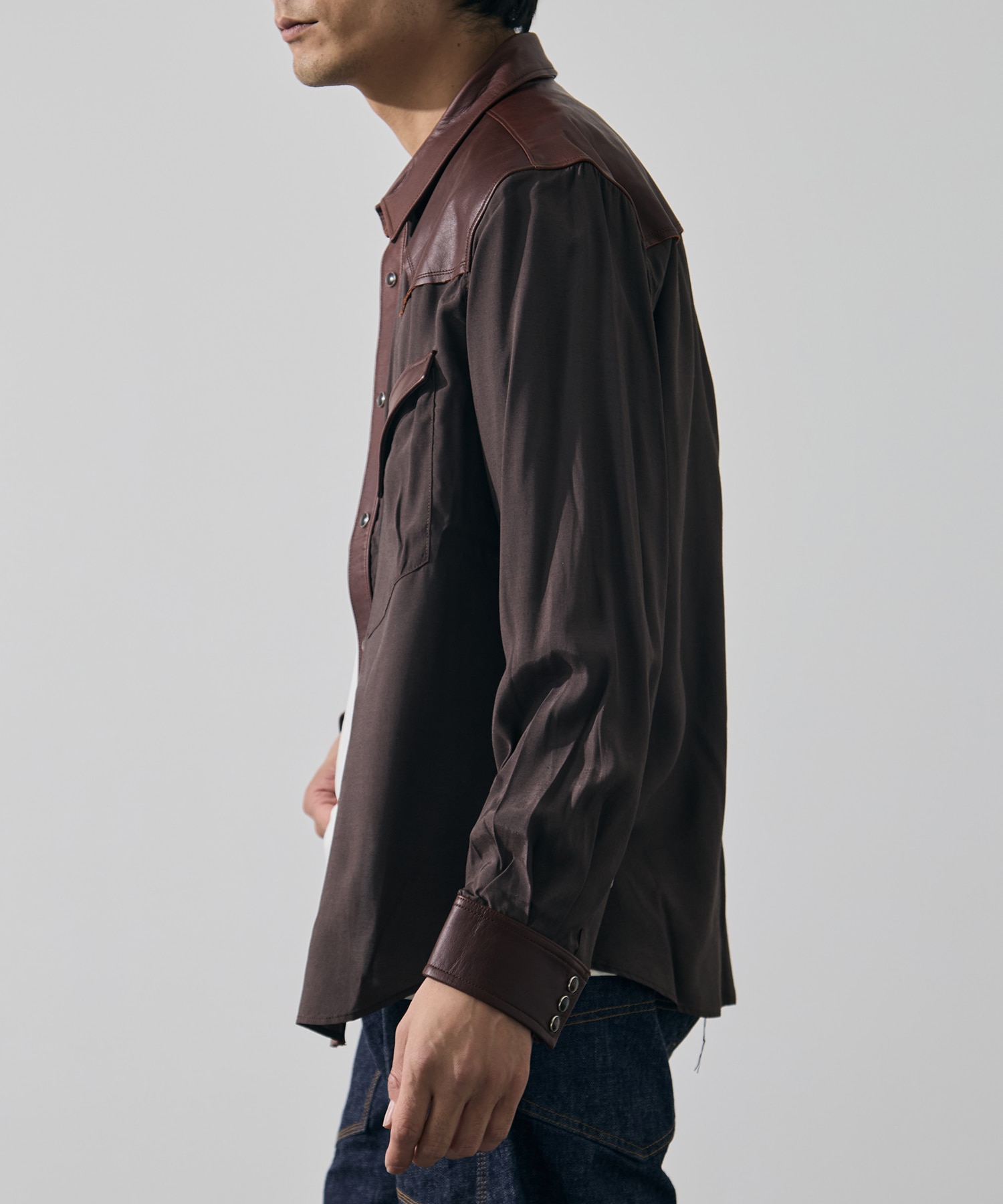 Western leather shirt KHOKI