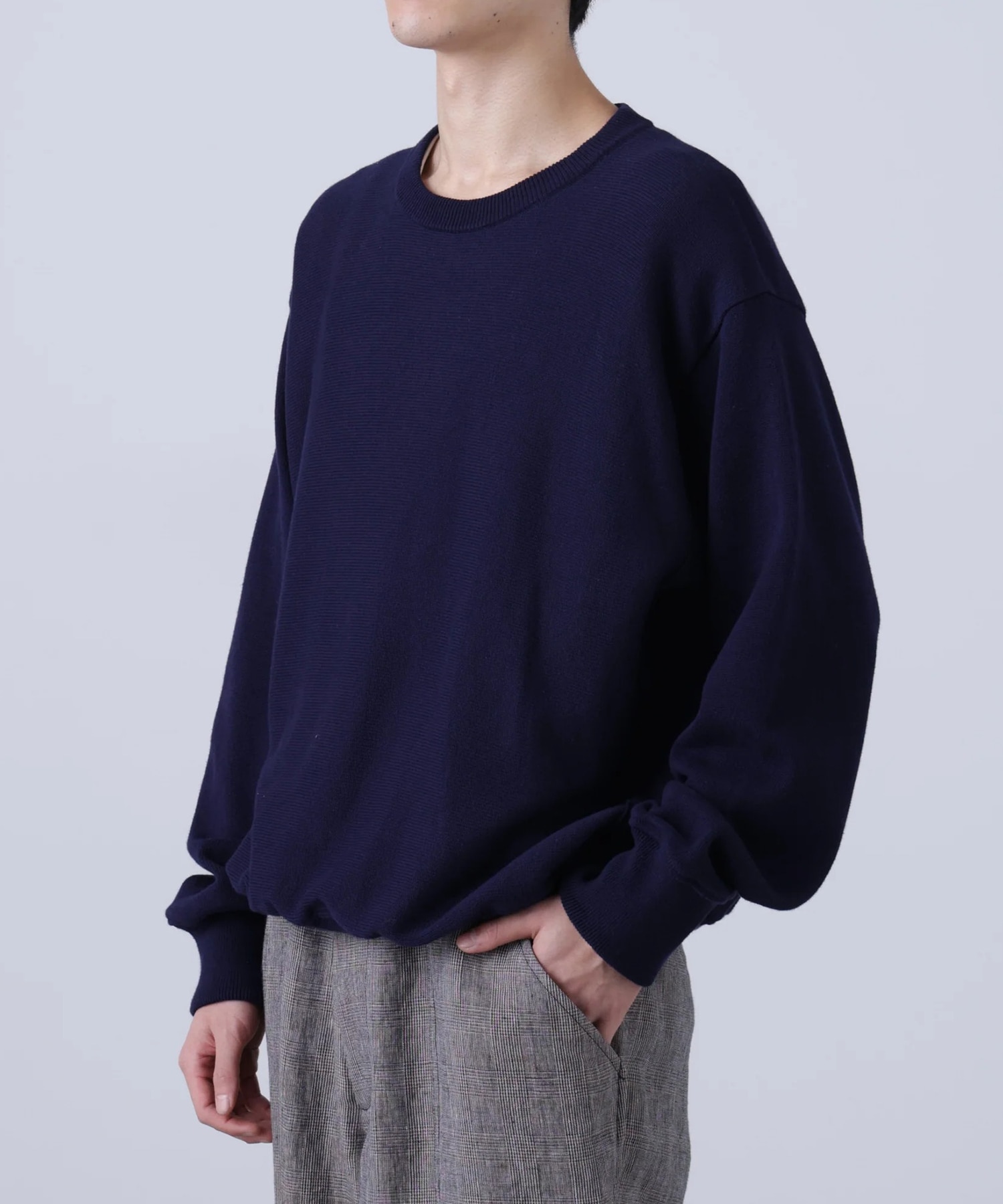 CREW NECK KNIT SWEAT -Tight Tension Cotton- SEVEN BY SEVEN