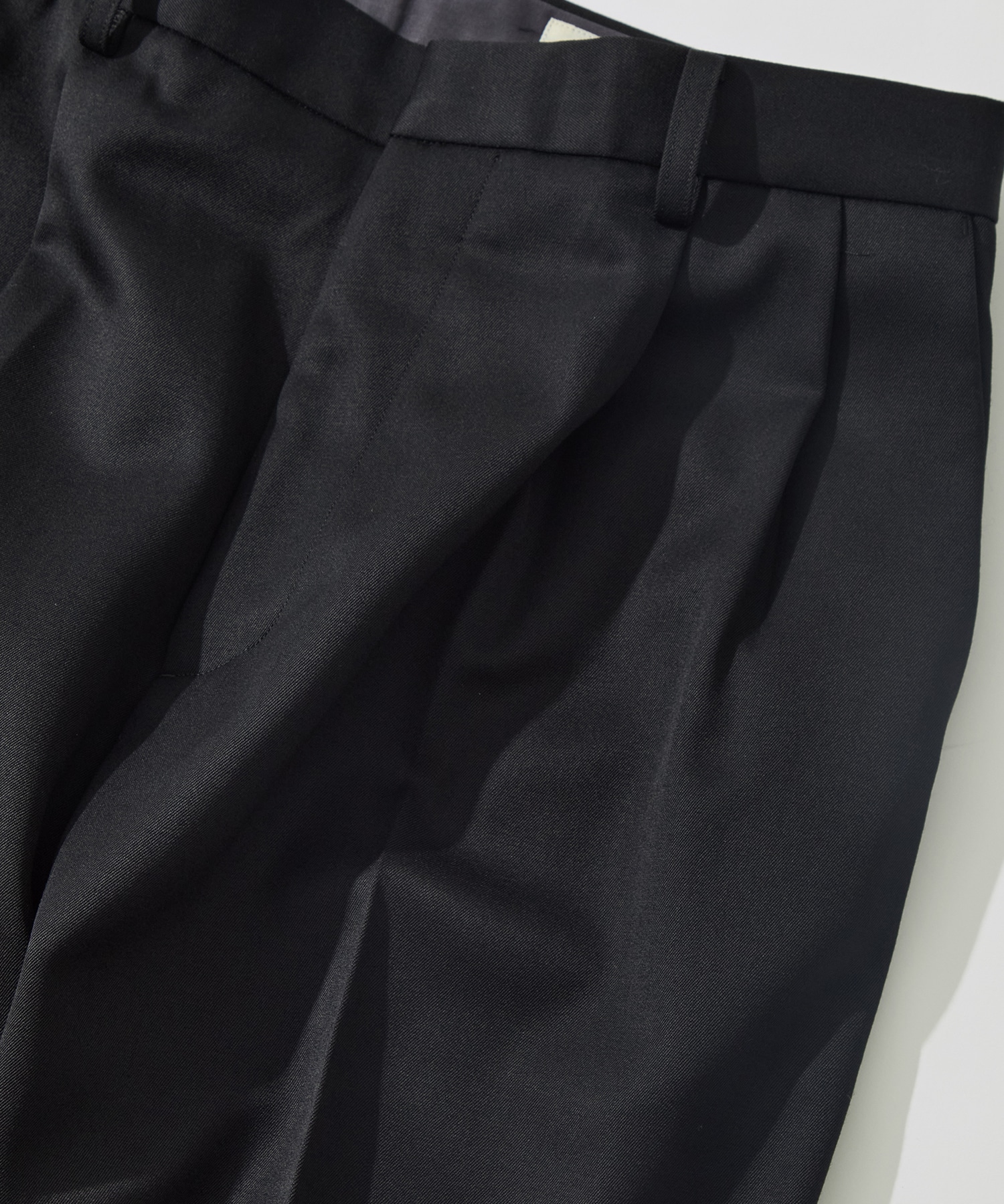 WOOL TWO TUCK SLACKS FUJI