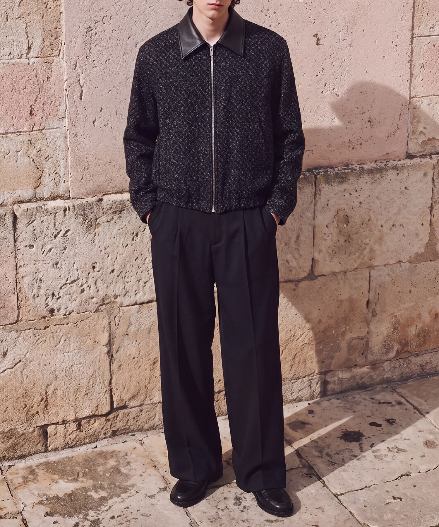 Herringborn Tweed Zip Blouson YOKE