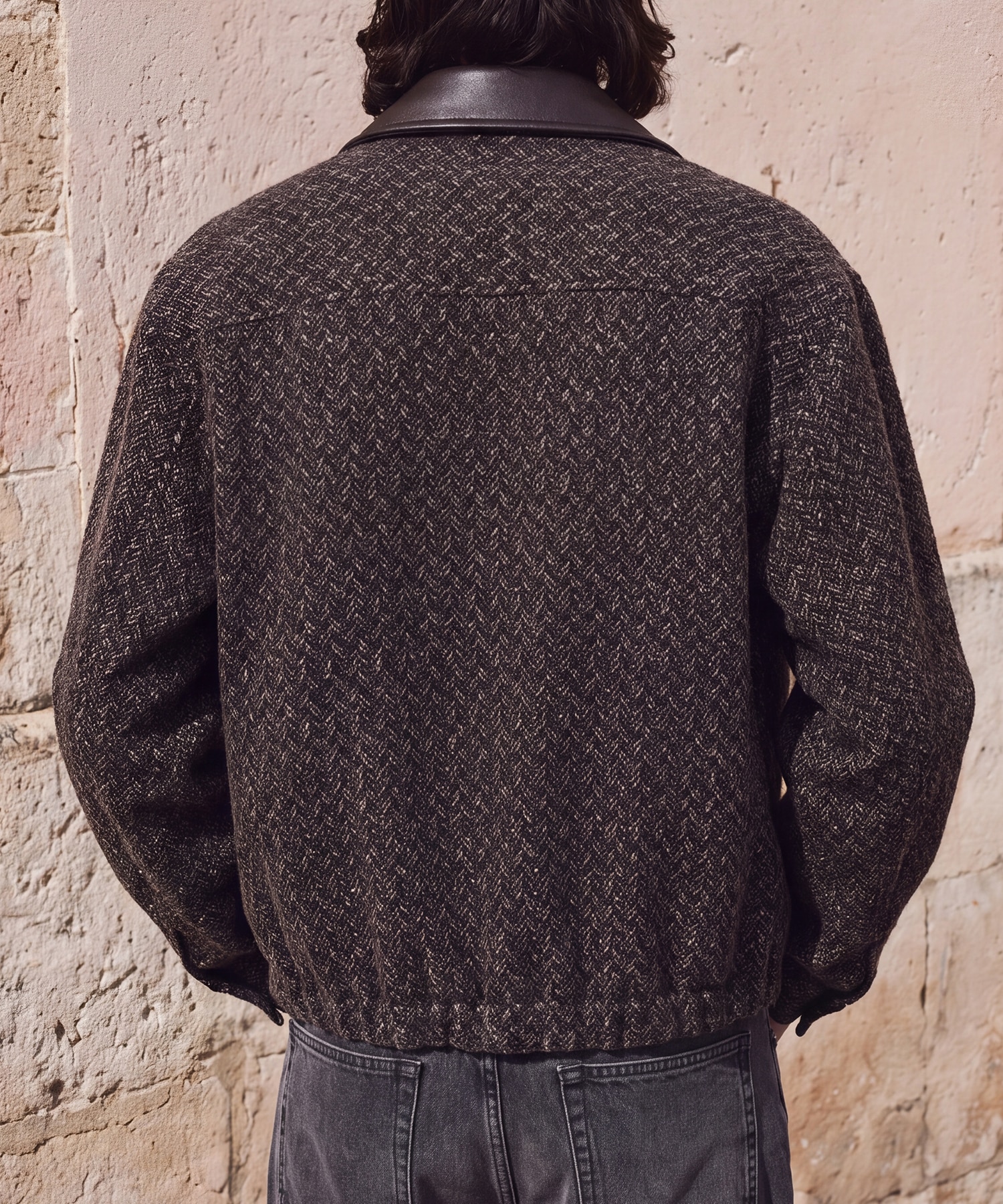 Herringborn Tweed Zip Blouson YOKE