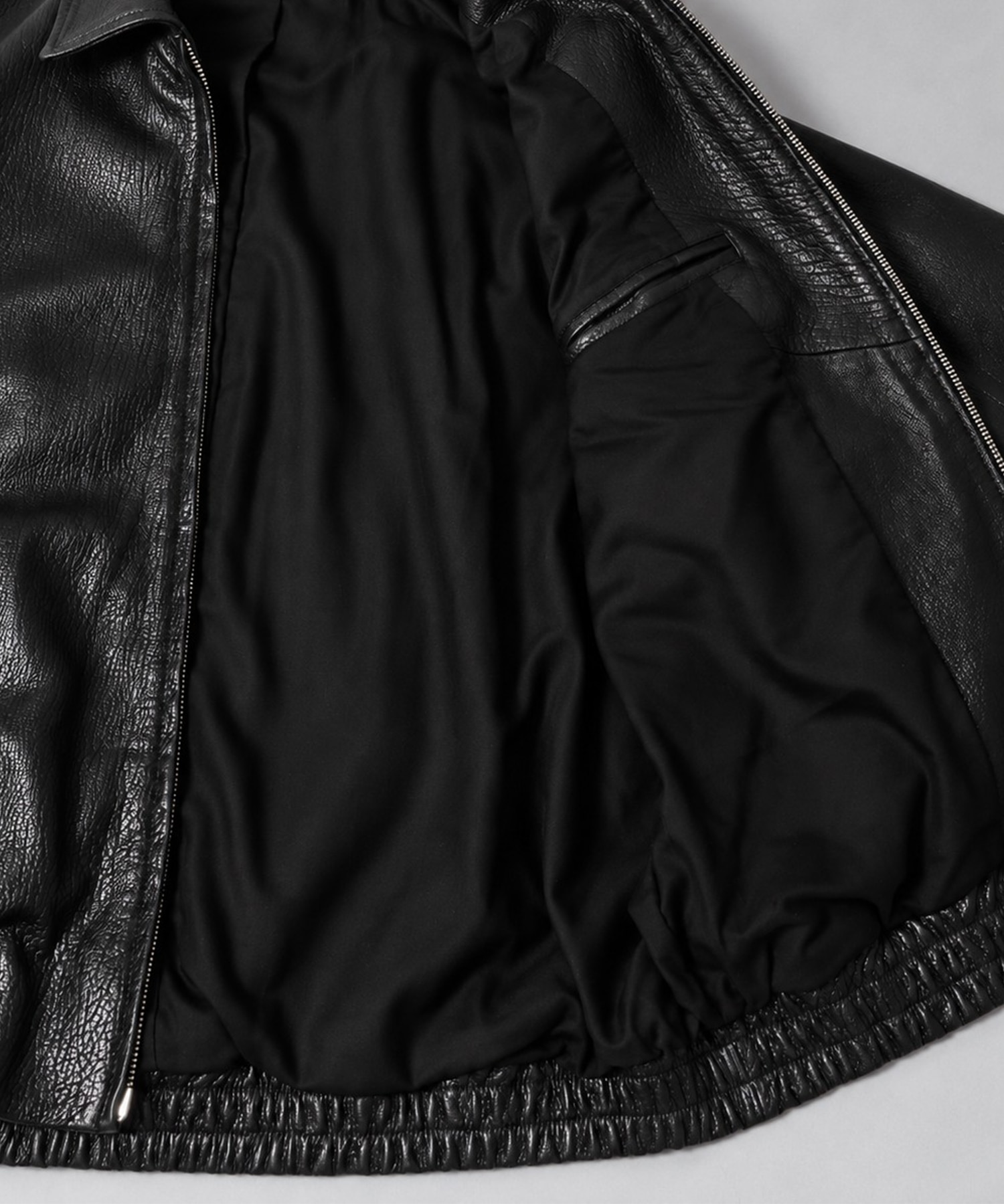 LEATHER ZIP UP BLOUSON -Sheep Shrink Leather- SEVEN BY SEVEN