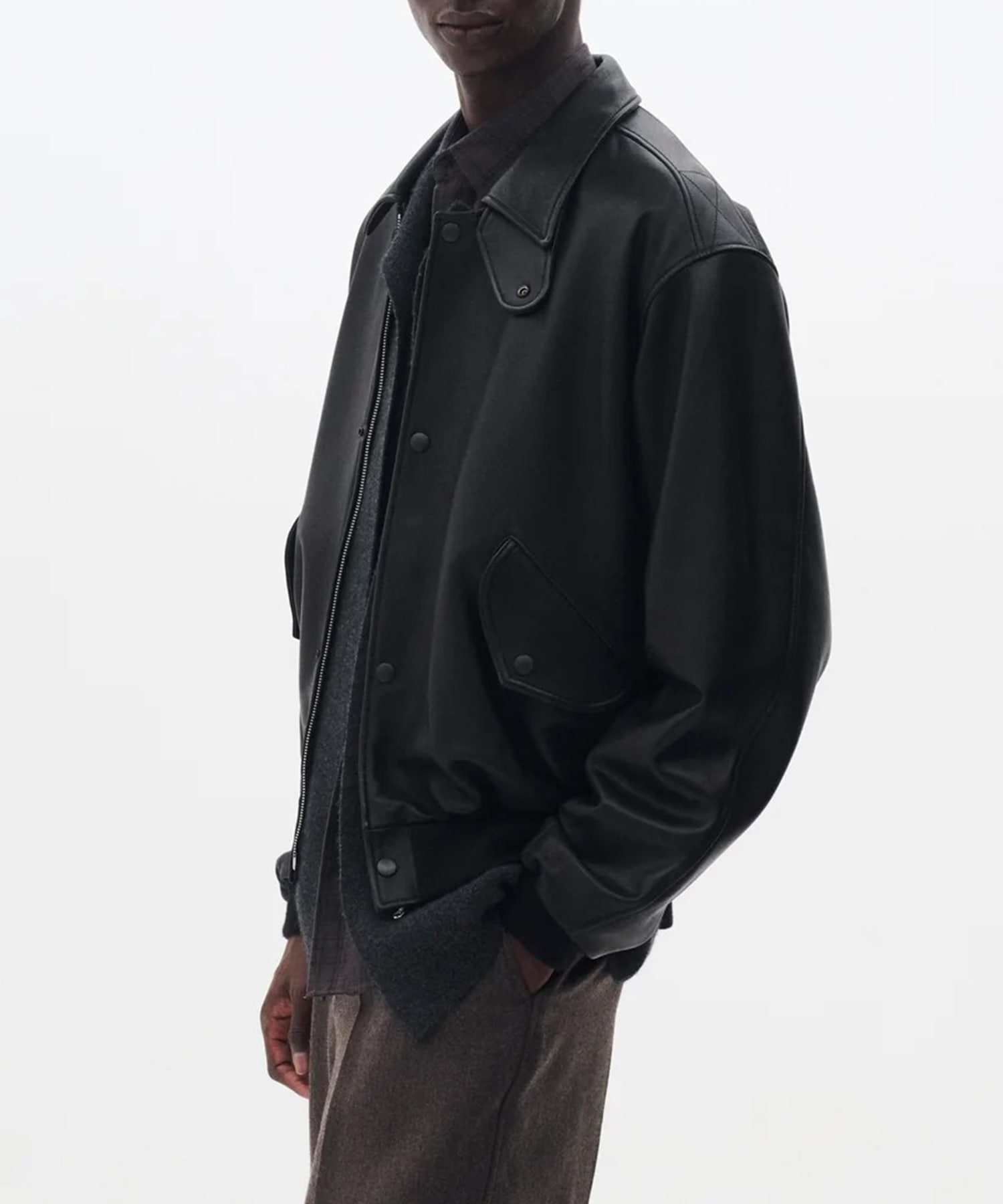Lamb Leather Bomber Jacket YOKE