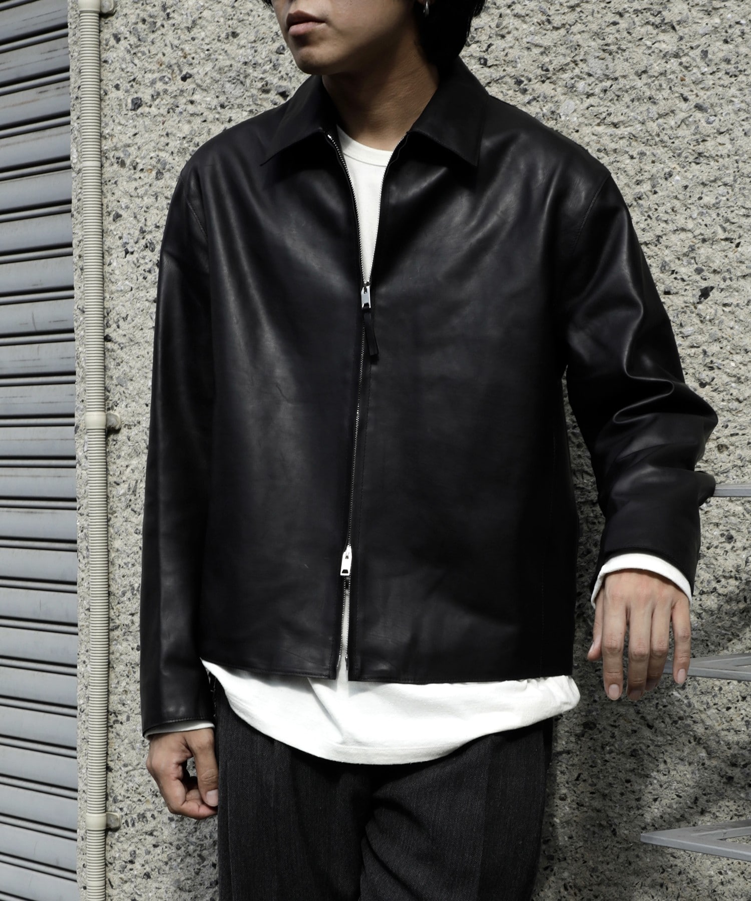 Calf Nappa Leather Minimal Blouson YOKE