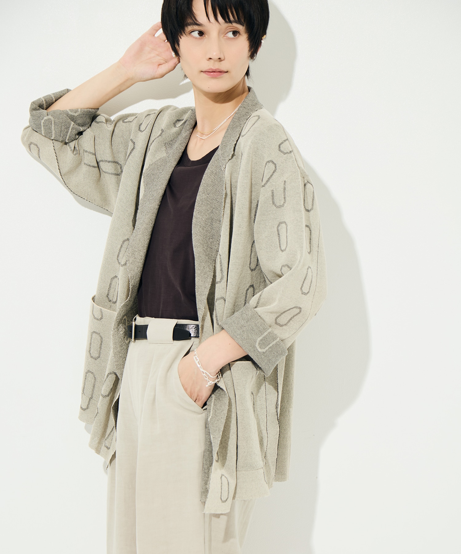 Dry Sheer Milano Knit Jacket WRAPINKNOT