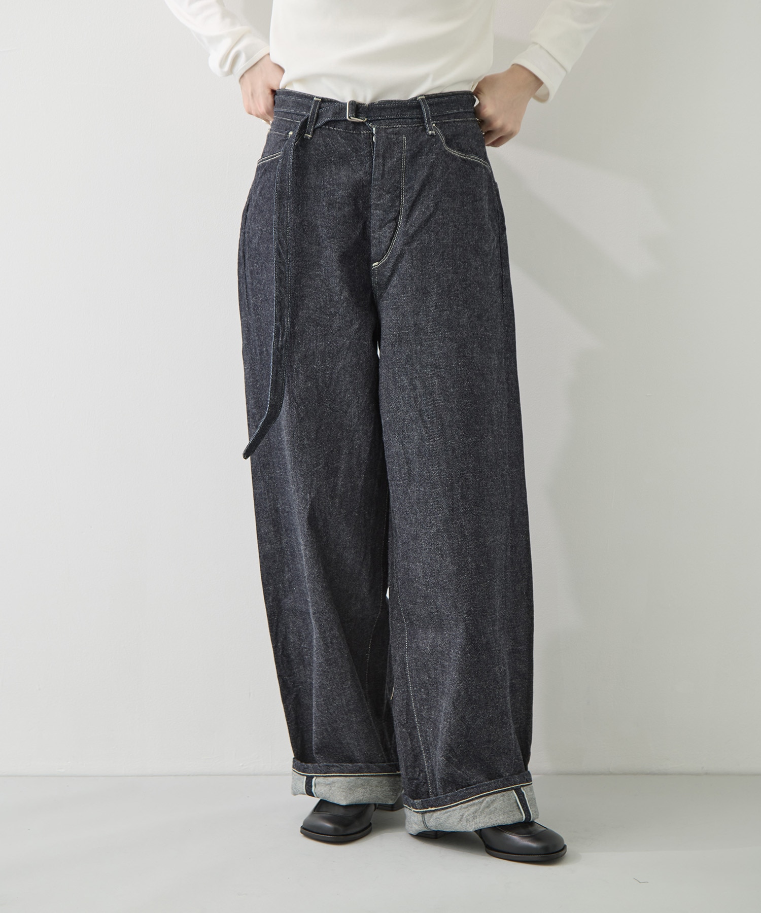 12.9oz Denim Bias Belted Pants blurhms