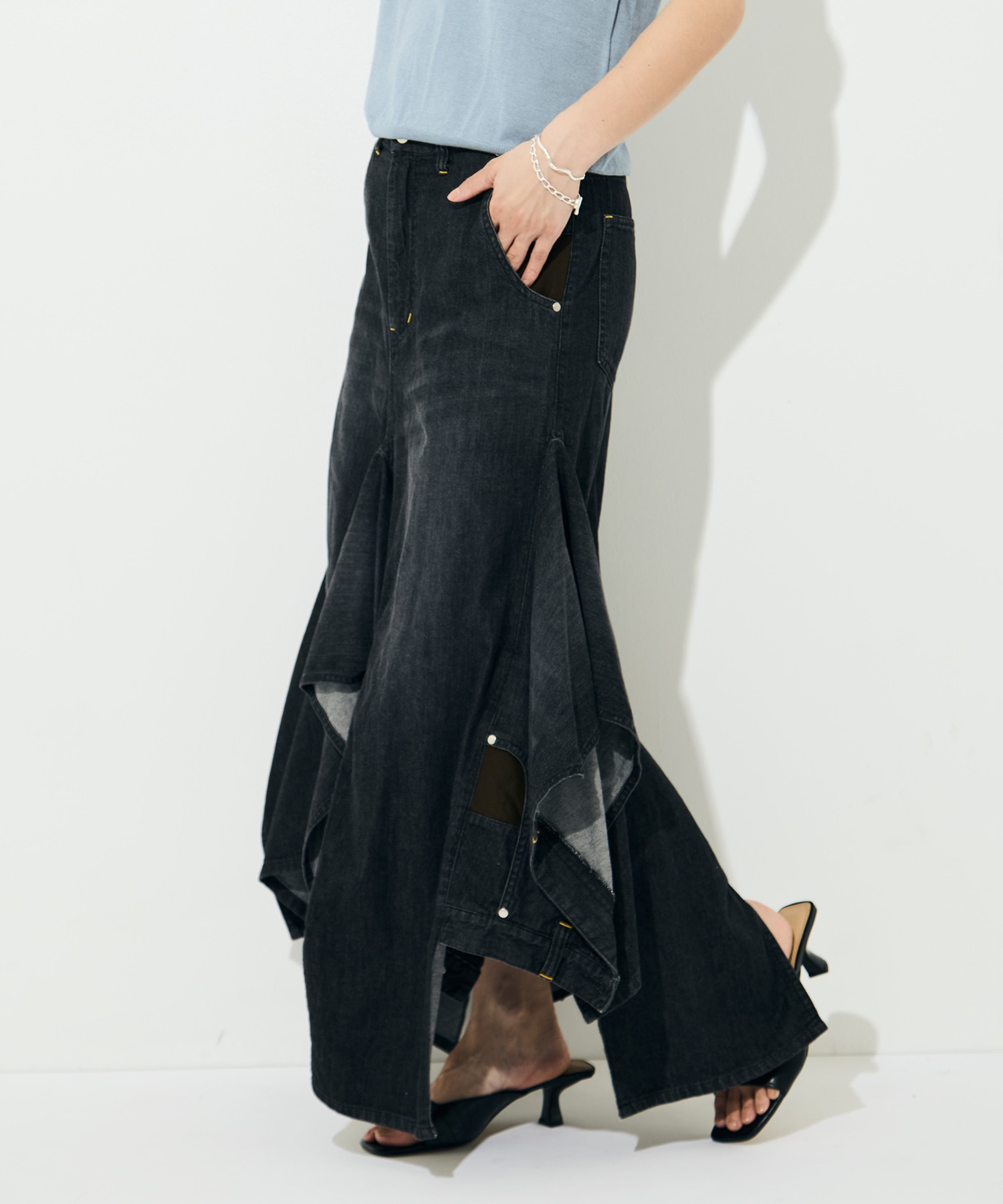 DOUBLE DENIM SKIRT BELPER