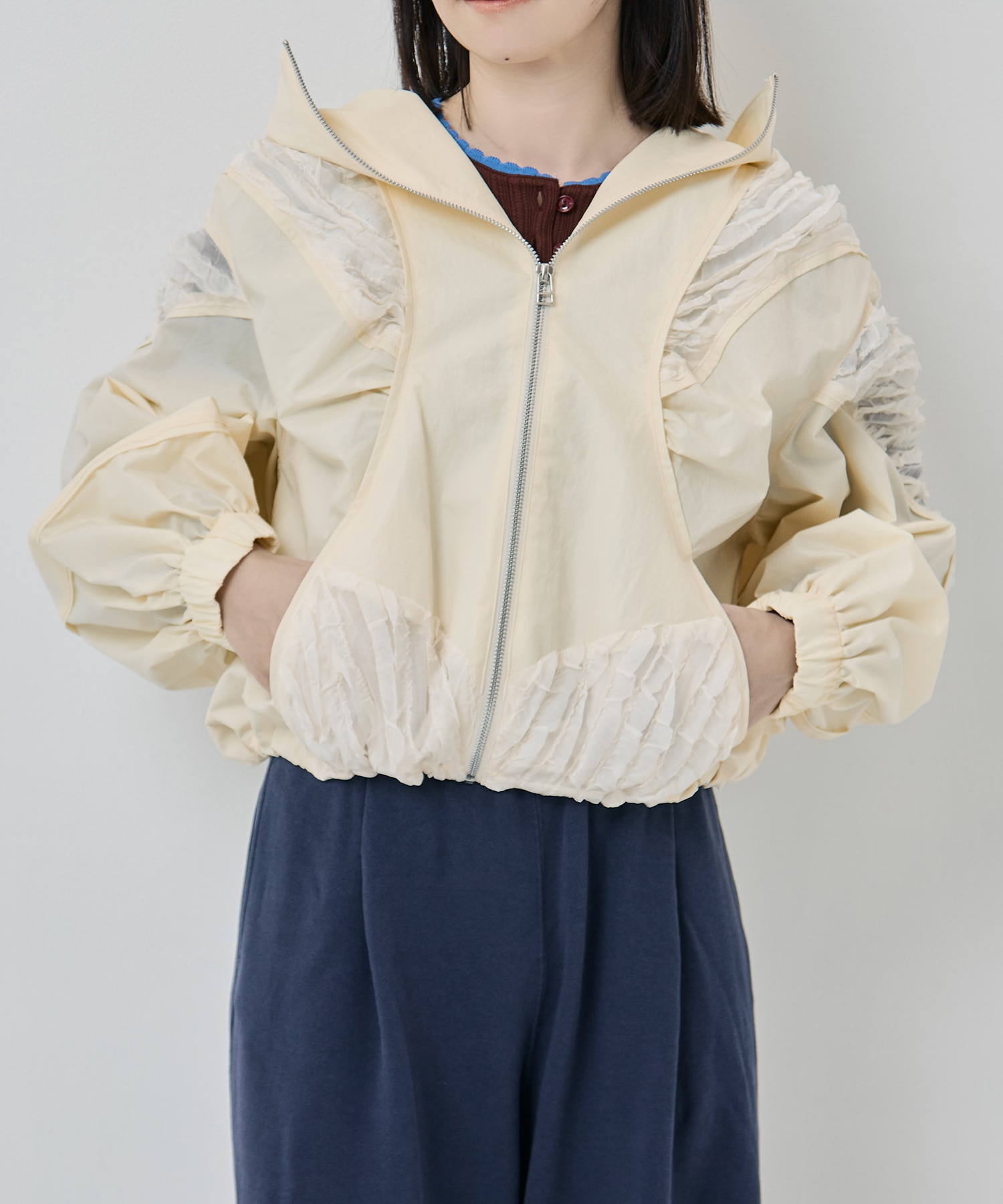 RUFFLE CHIFFON BLOUSON muller of yoshiokubo