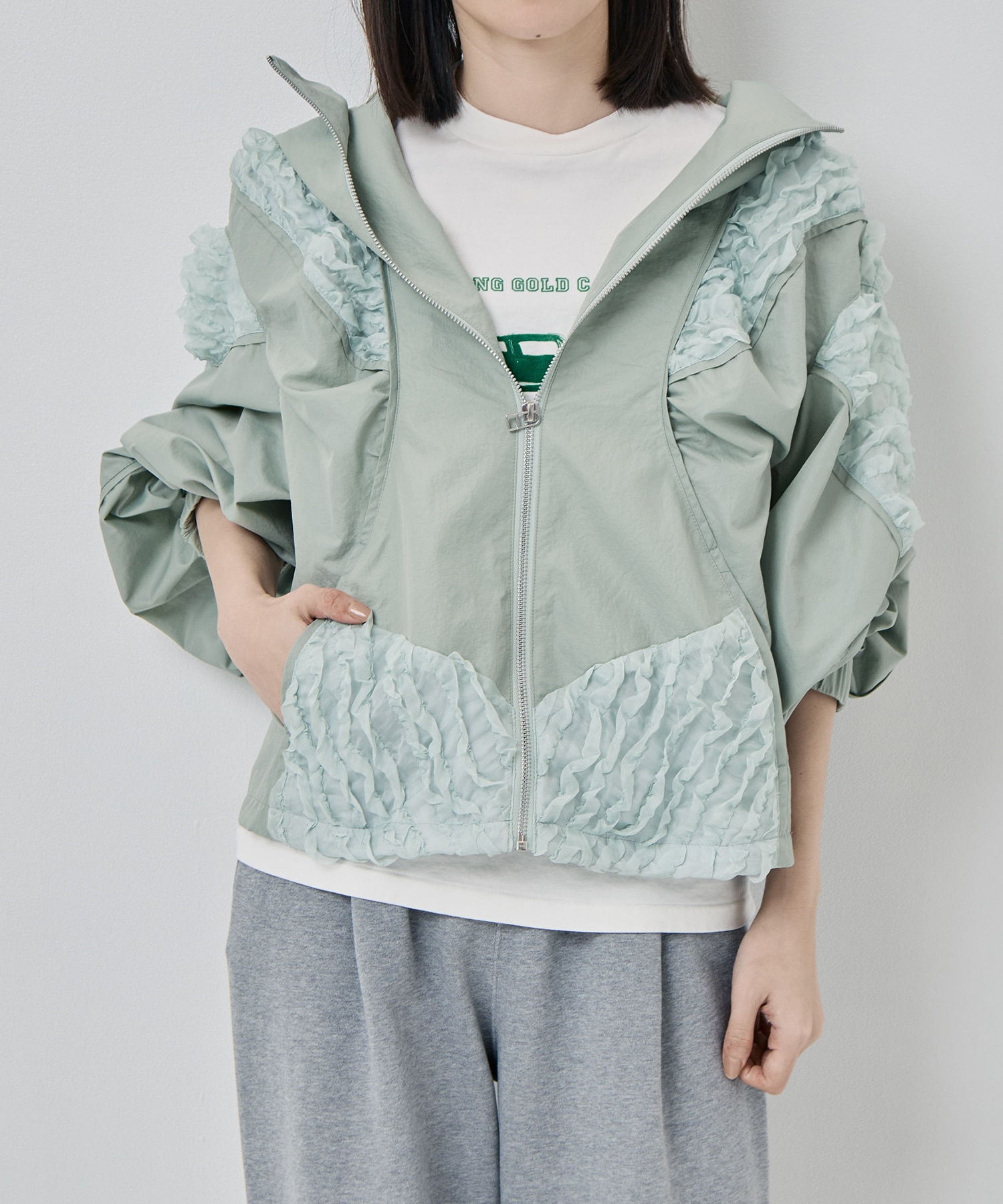 RUFFLE CHIFFON BLOUSON muller of yoshiokubo