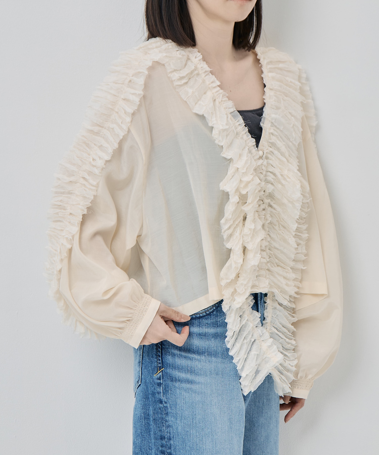 RUFFLE CHIFFON BLOUSE muller of yoshiokubo