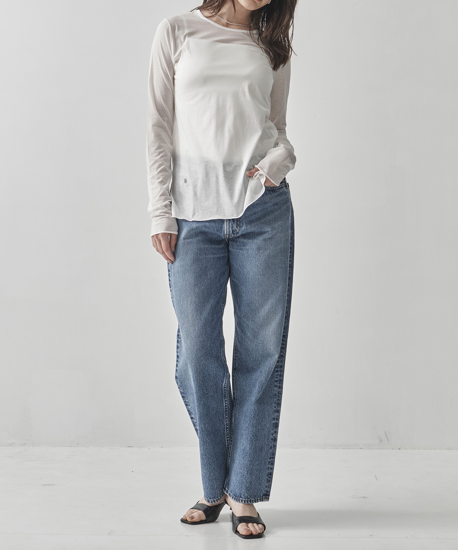 Side Slit Crew Neck Long Sleeve T GOOD PEOPLE GOOD STITCHING GOOD PRODUCT
