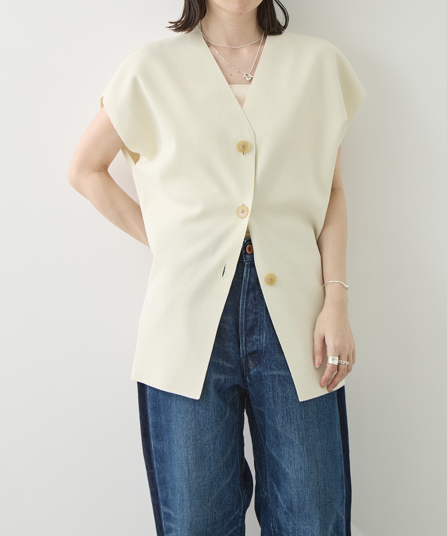 Dry Milano-rib Knit Vest WRAPINKNOT