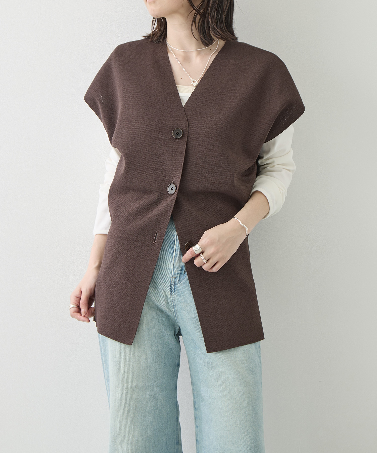 Dry Milano-rib Knit Vest WRAPINKNOT