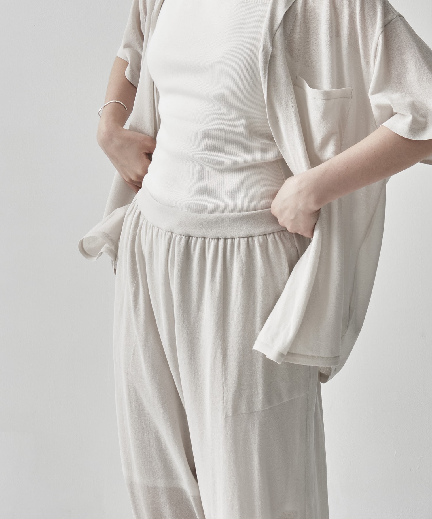 HIGH TWIST COTTON WIDE EASY PANTS ATON