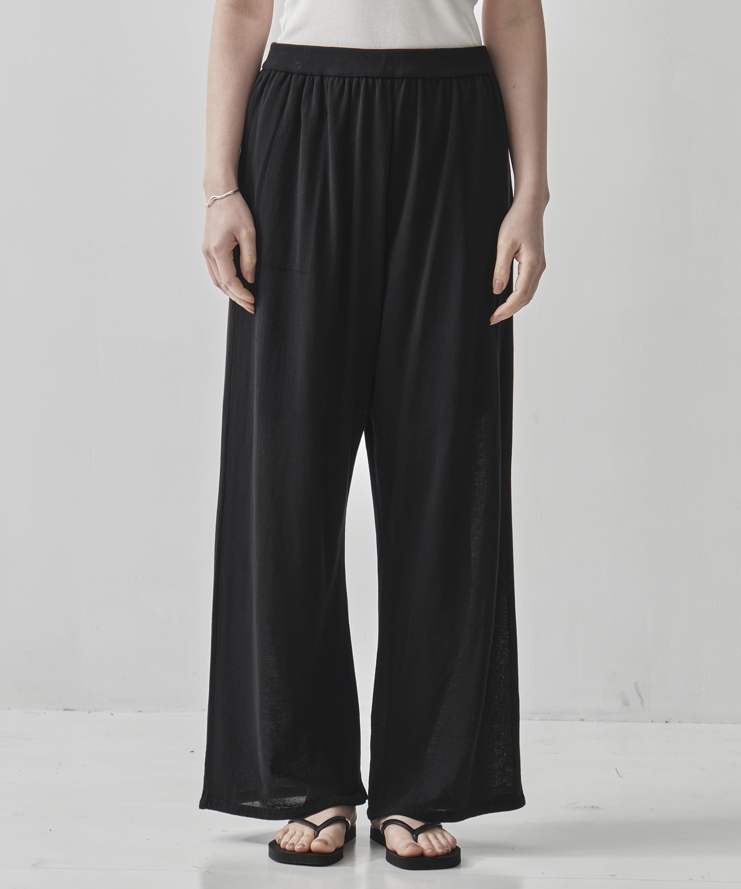 HIGH TWIST COTTON WIDE EASY PANTS ATON