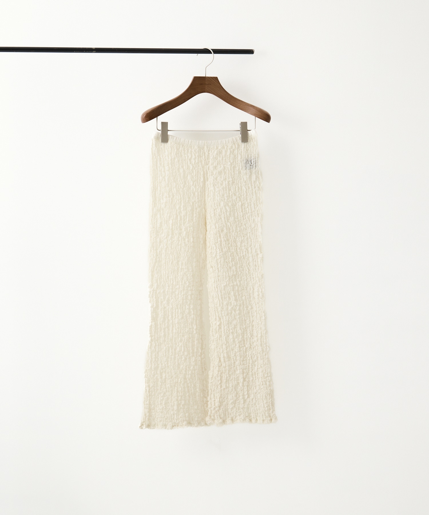 Shrink Lace Apron-Layered Flare Pants PHEENY