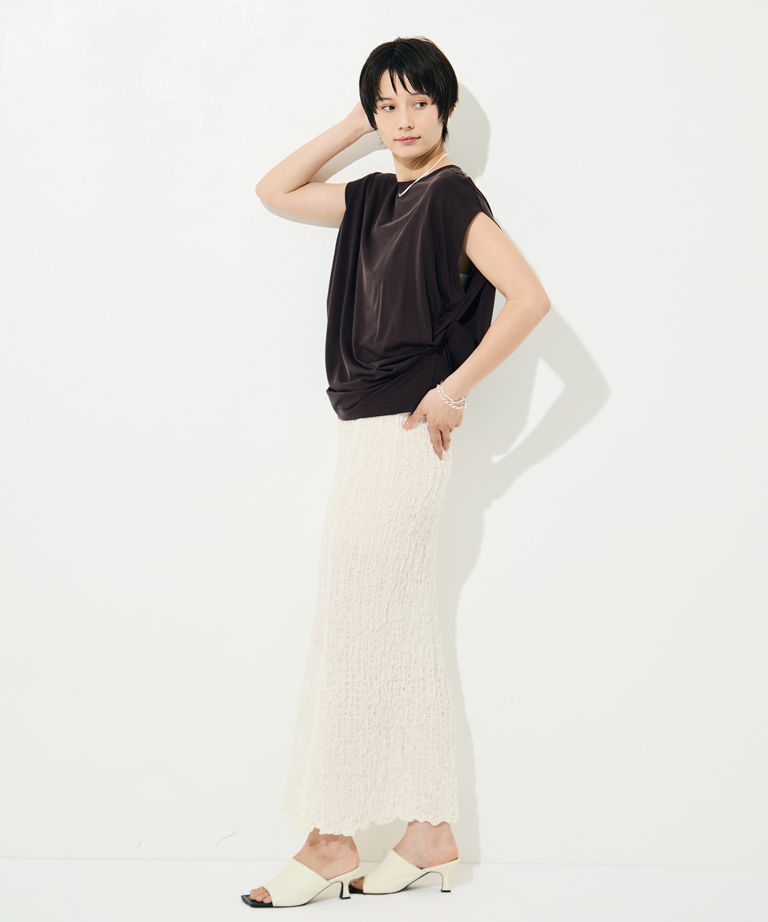 新品未使用 PHEENY26SS Shrink Lace Frill Skirt Shrink Lace Frill Skirt｜PHEENY