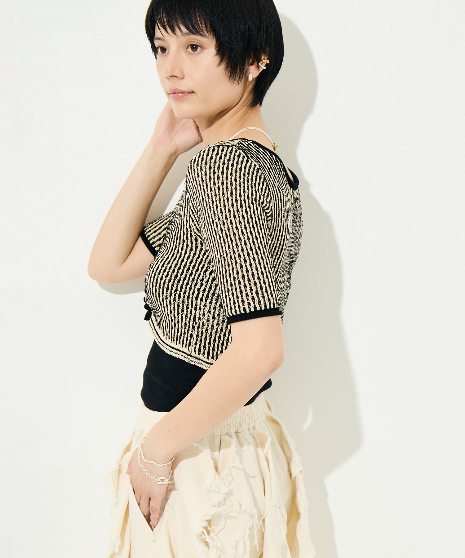RIPPLE LACE-UP KNIT muller of yoshiokubo