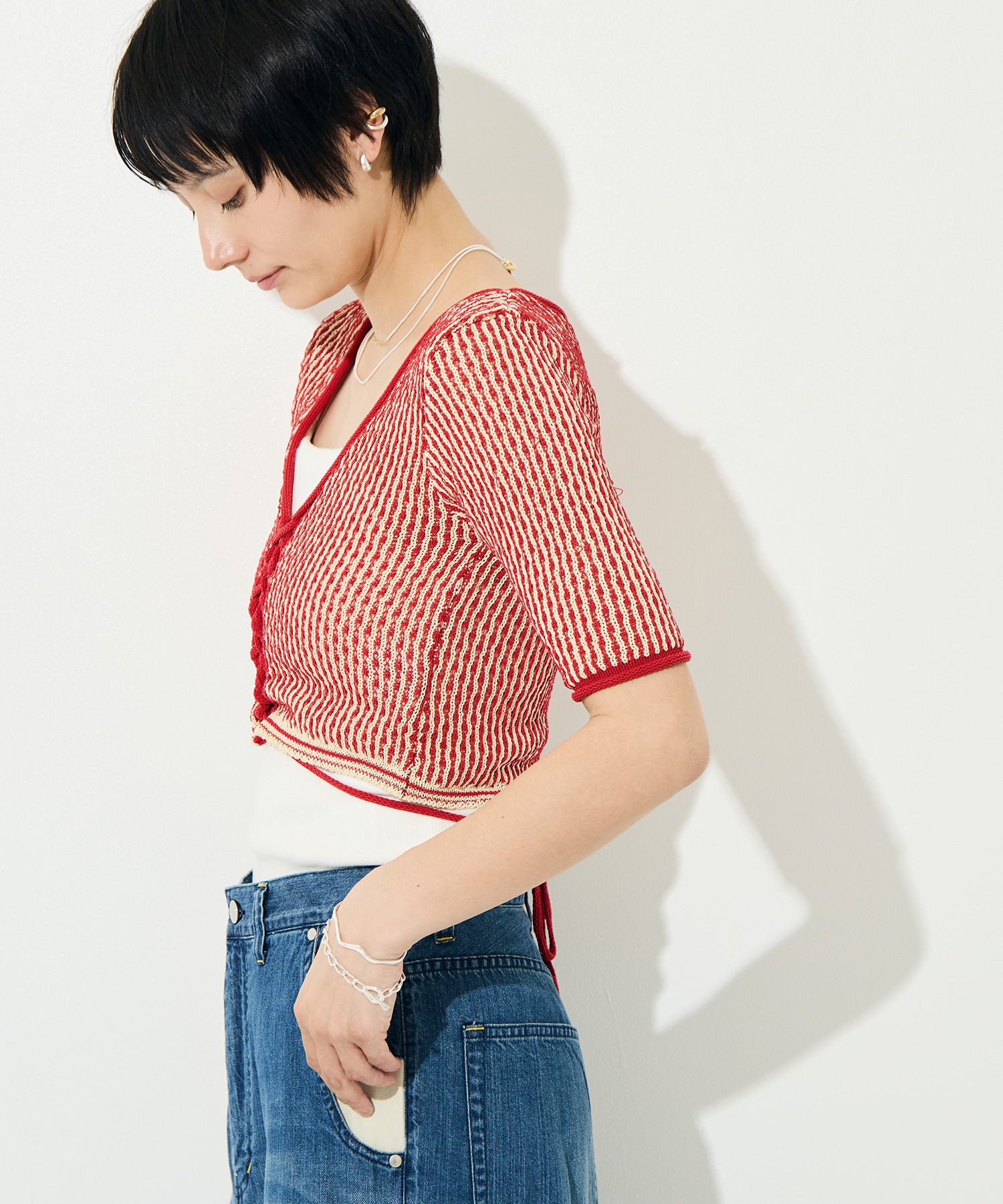 RIPPLE LACE-UP KNIT muller of yoshiokubo