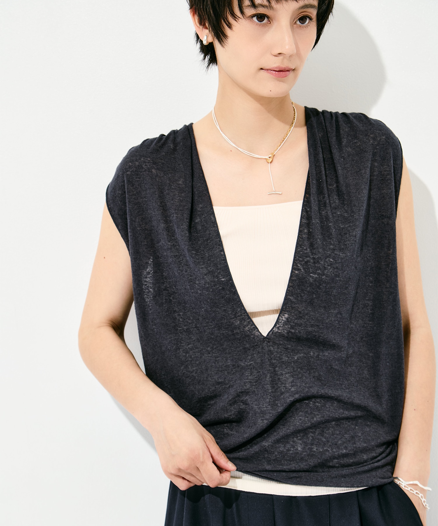 Draped No Sleeve Pull Over GOOD PEOPLE GOOD STITCHING GOOD PRODUCT