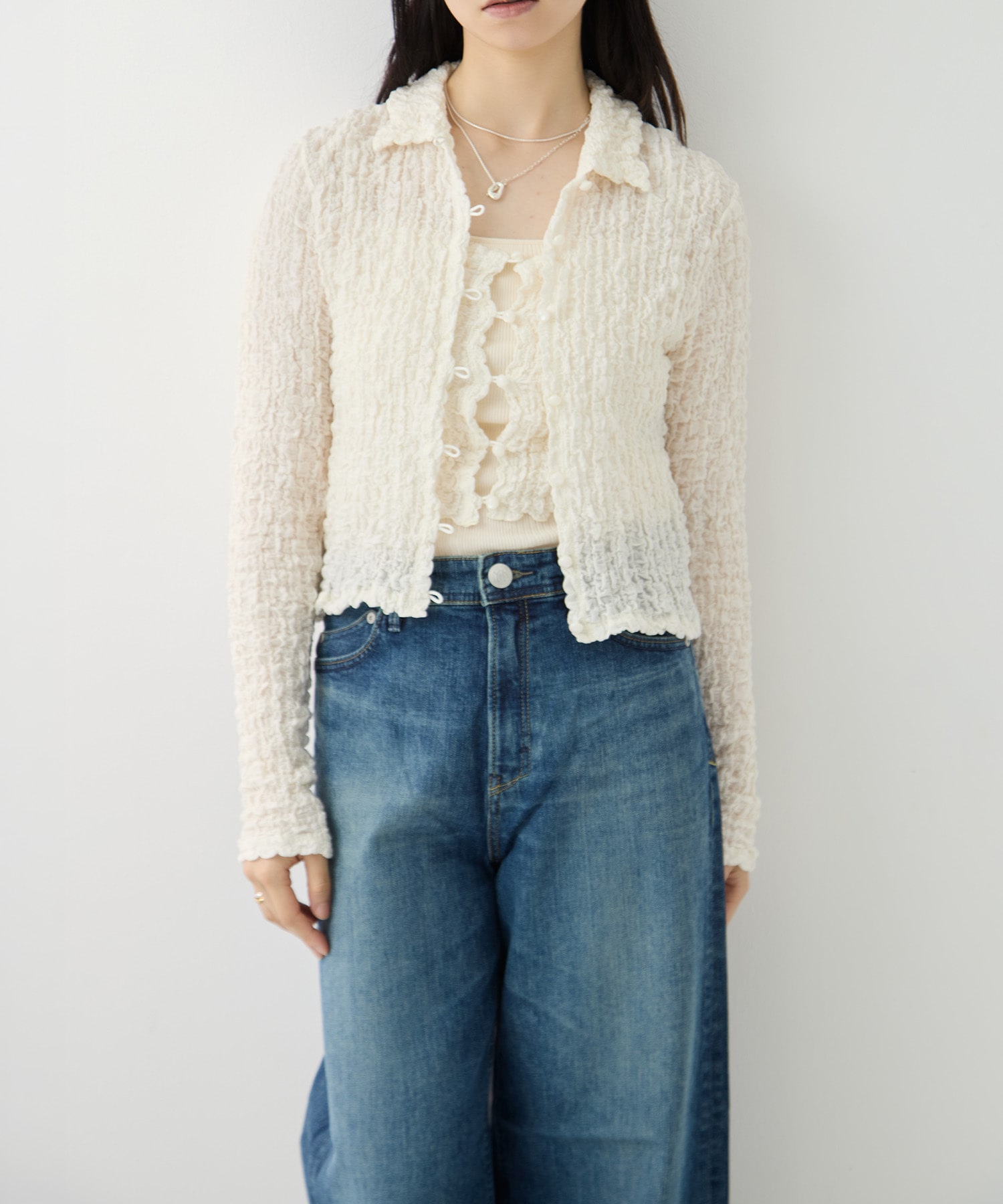 Shrink Lace Frill Camisole PHEENY