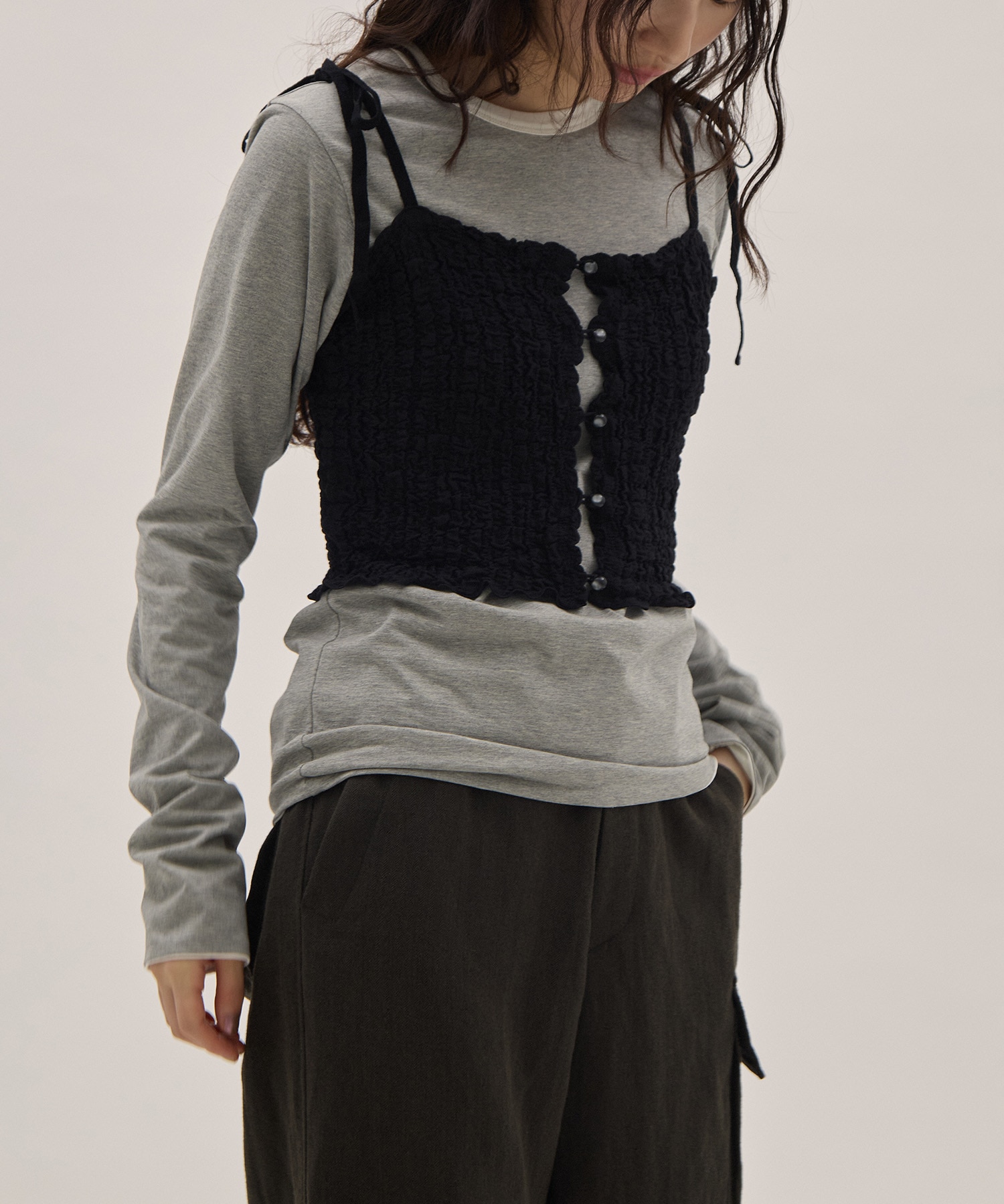 Shrink Lace Frill Camisole PHEENY