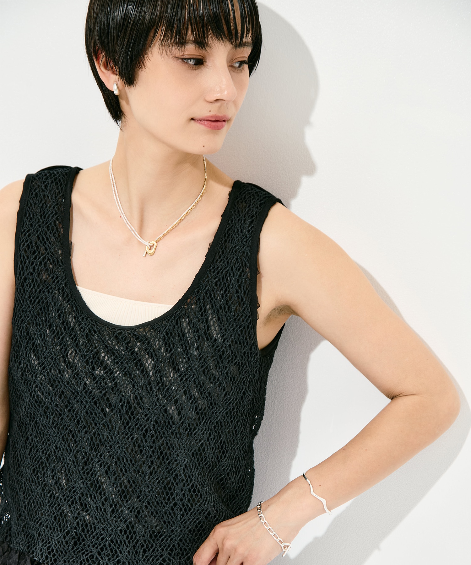 RUFFLE CHIFFON LAYER TOP muller of yoshiokubo