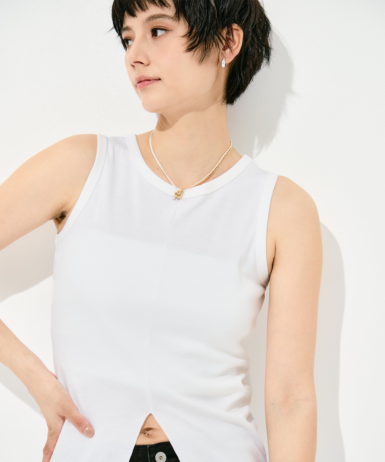 Sanfokin Cotton Slit Tanc-top WRAPINKNOT