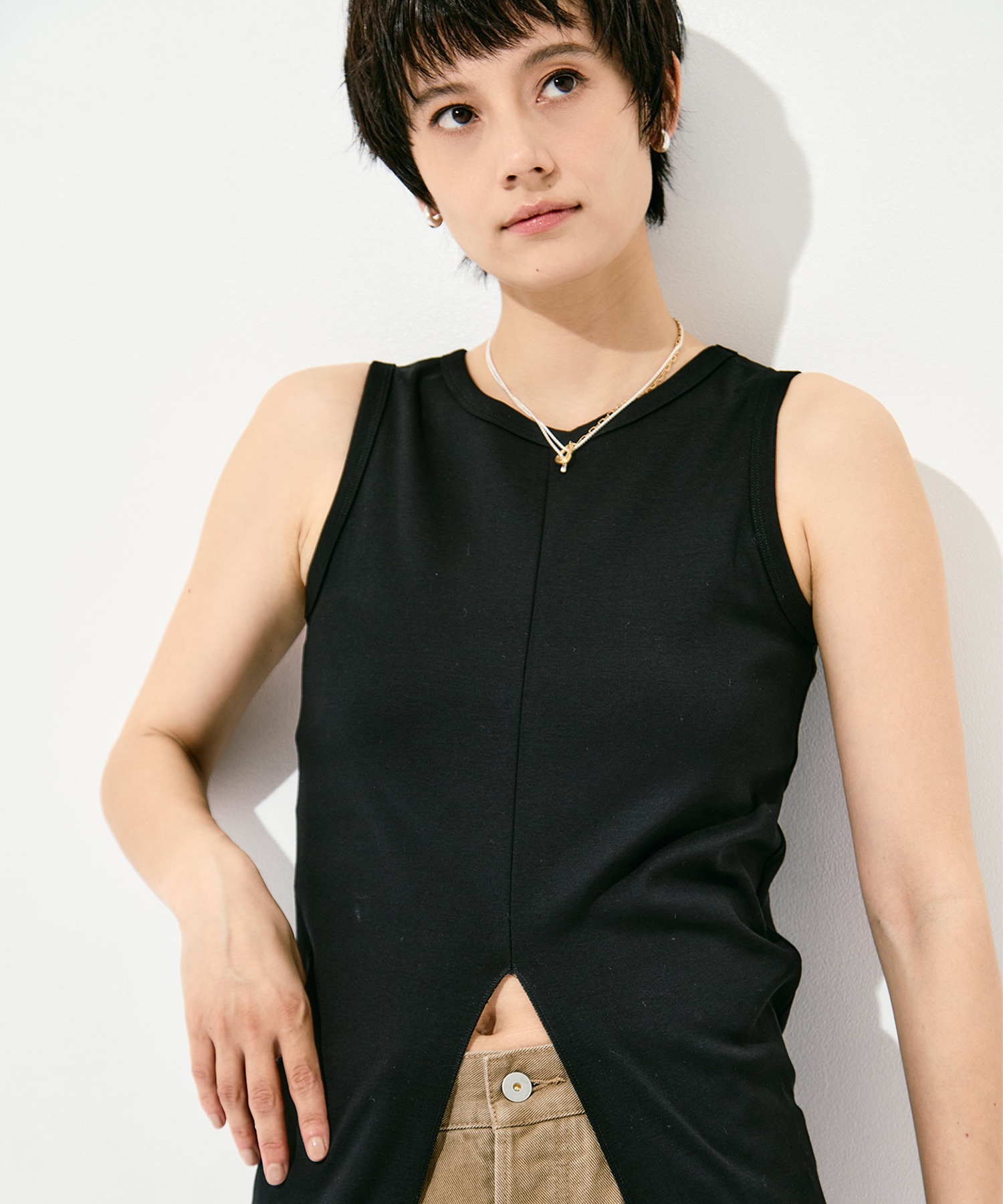 Sanfokin Cotton Slit Tanc-top WRAPINKNOT