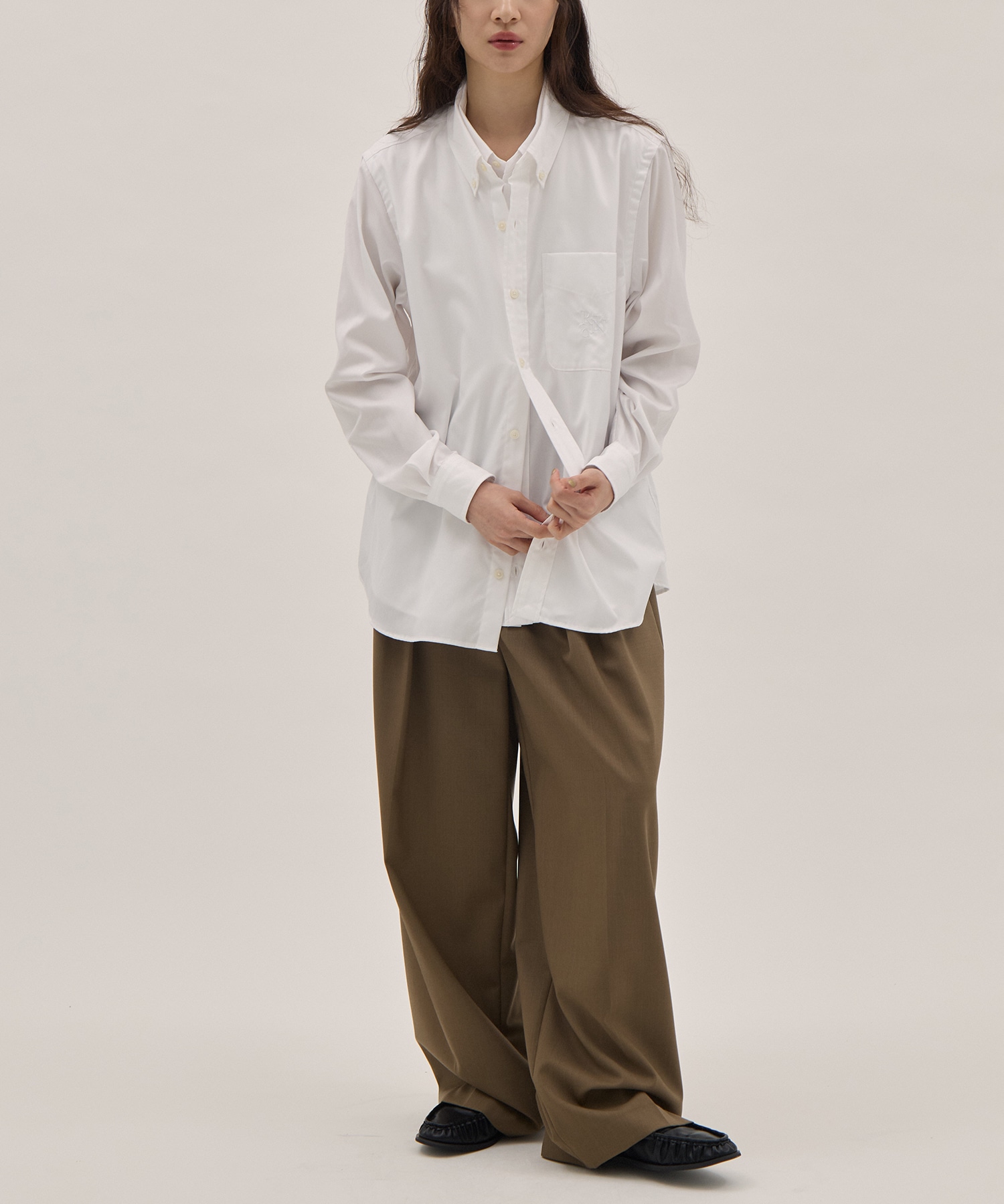 Double Layer Button-down Shirt - Oxford RhodolirioN