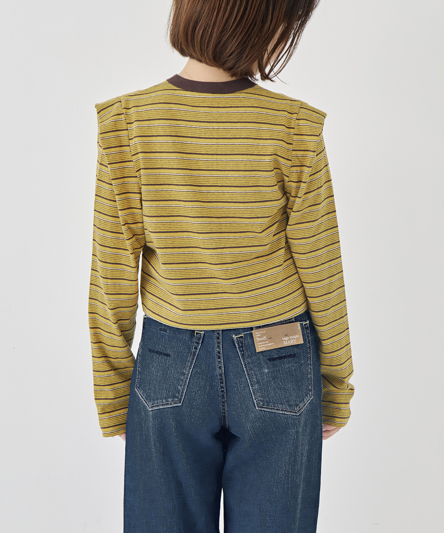 Multi-Border Tucked Shoulder Cardigan PHEENY