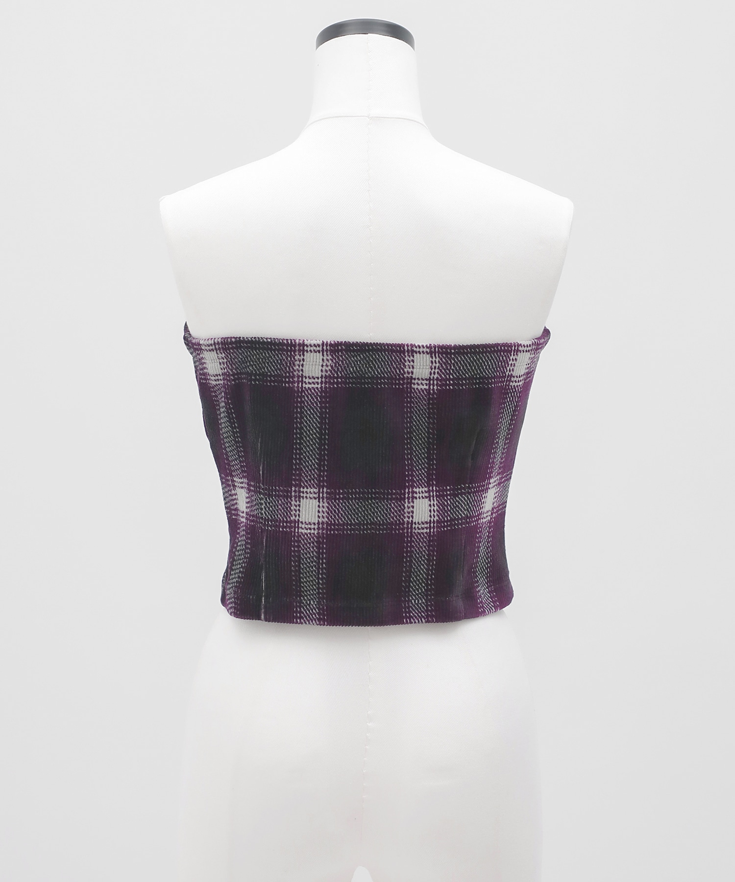 Ombre Check Stretch Corduroy Bustier PHEENY