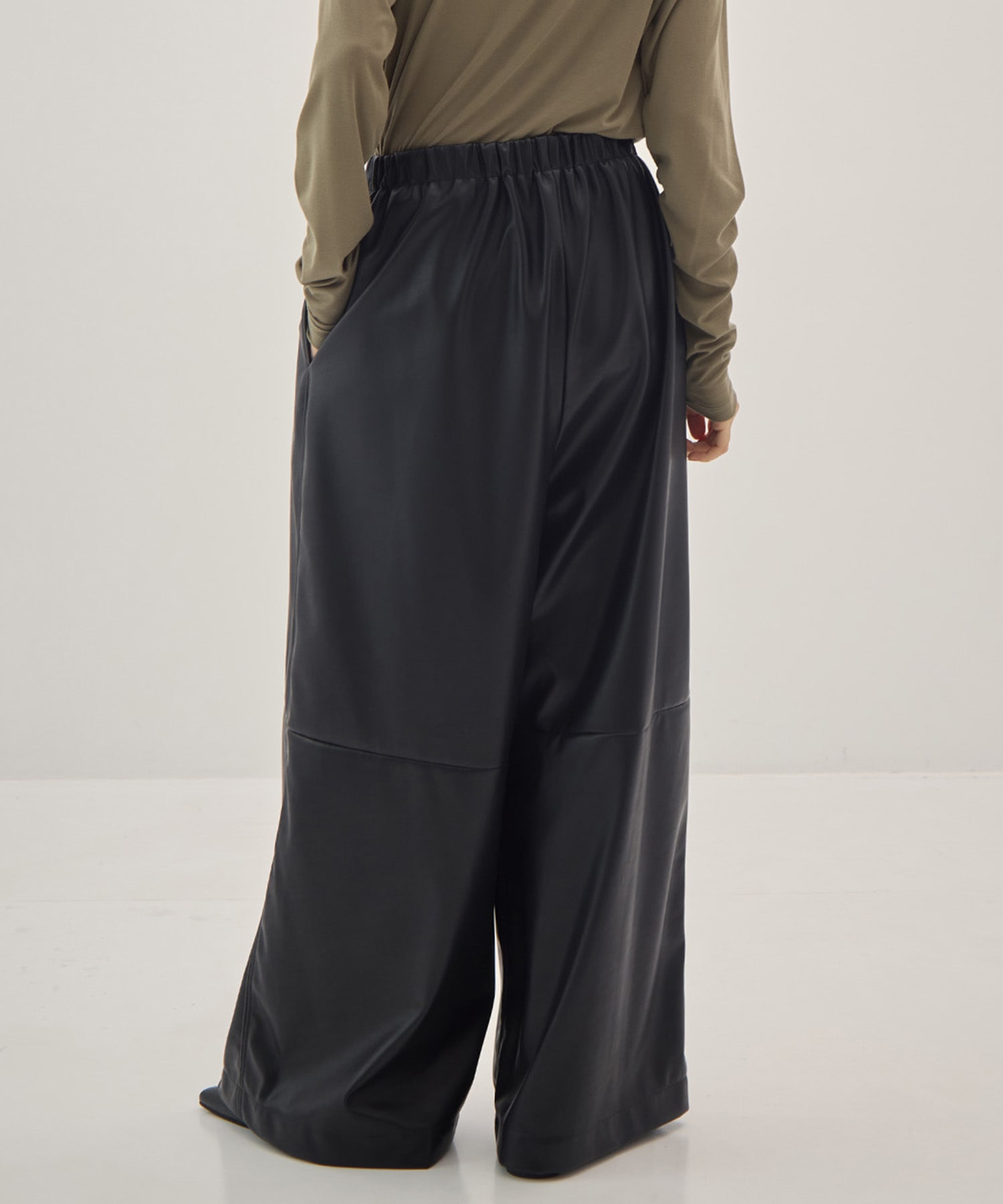 Synthetic Leather Wide Trousers IIROT