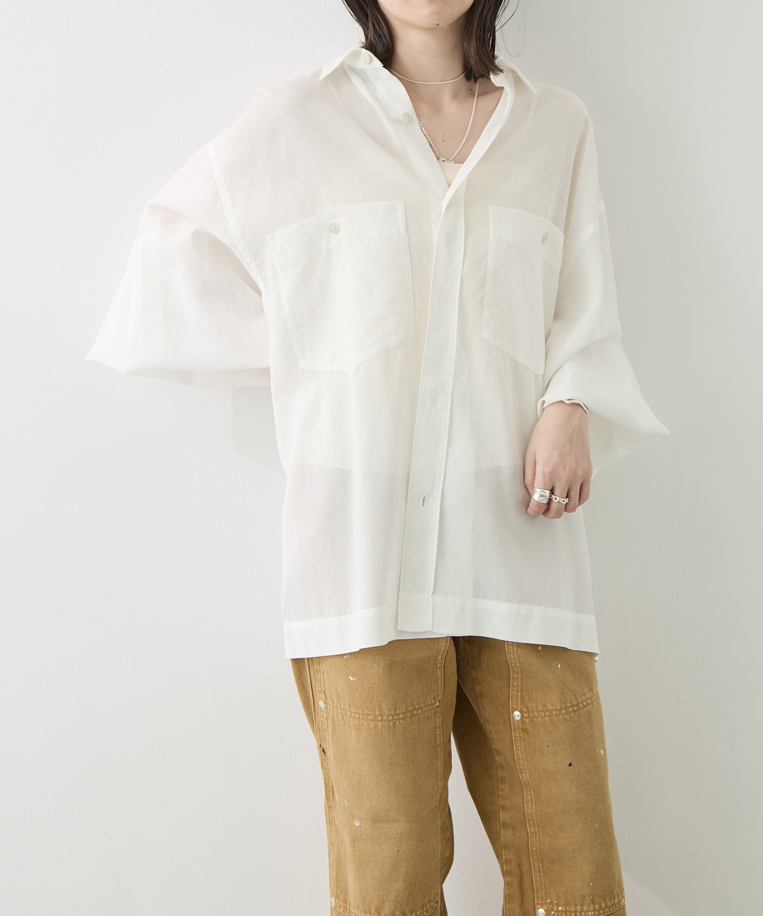 COTTON GEORGETTE OVER SHIRTS TOURNON.