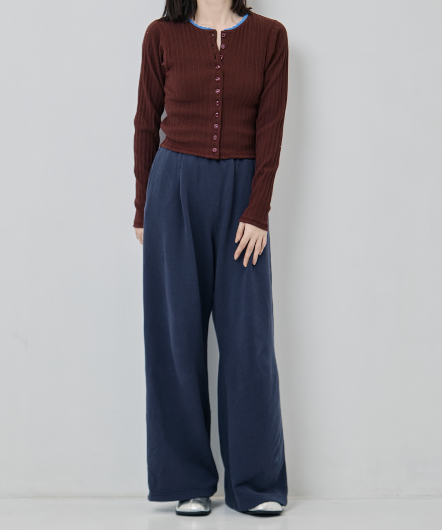 COTTON EYELET RIB CARDIGAN JANE SMITH